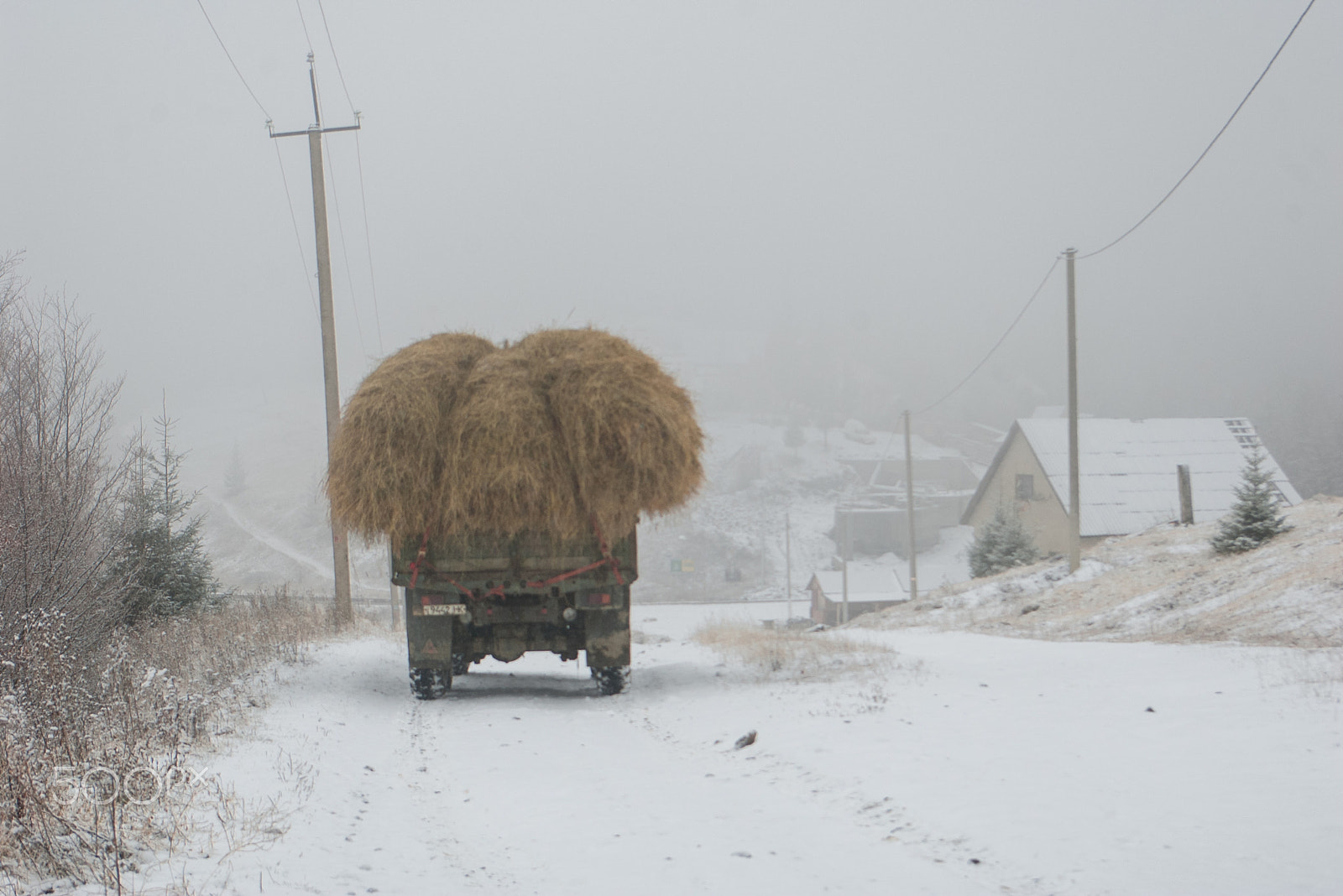 Pentax *ist DL sample photo. Early morning in the village. carpathians, ukraine. photography