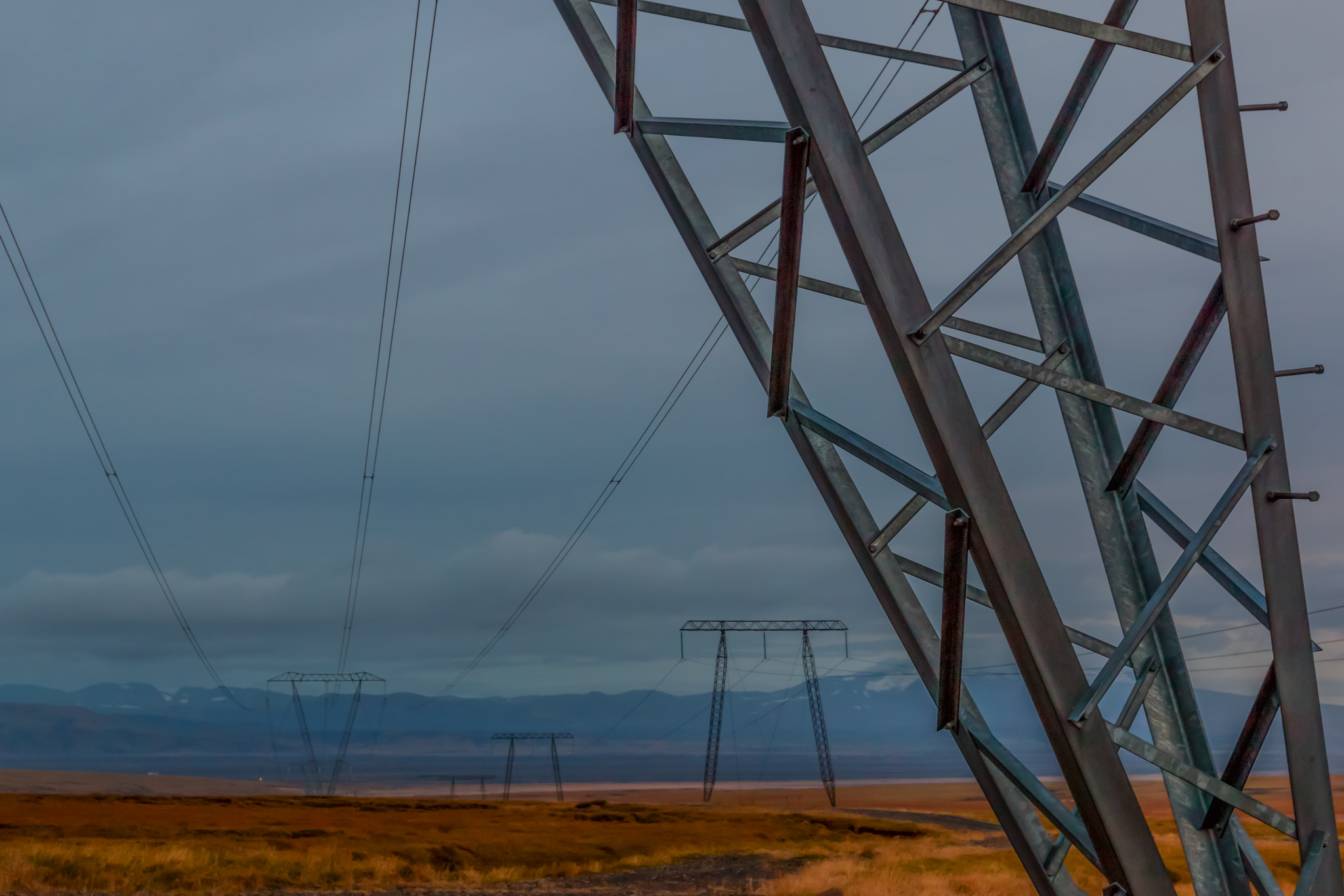 Canon EOS 70D + Canon EF 16-35mm F4L IS USM sample photo. Iceland-Þjórsárdalur-power lines photography