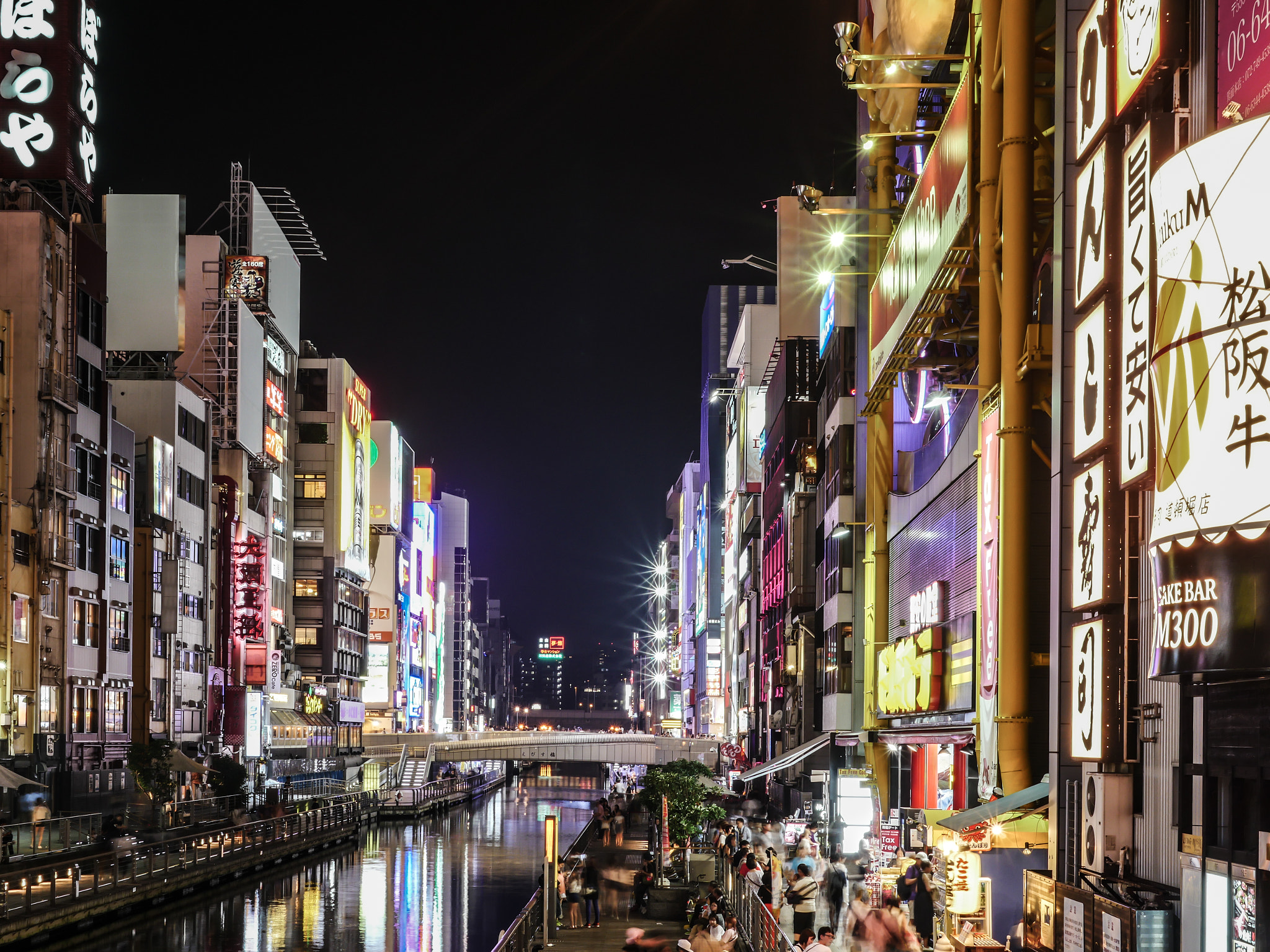 Panasonic Lumix DMC-GX8 + Panasonic Leica DG Summilux 25mm F1.4 II ASPH sample photo. Dotonbori in 2 seconds photography