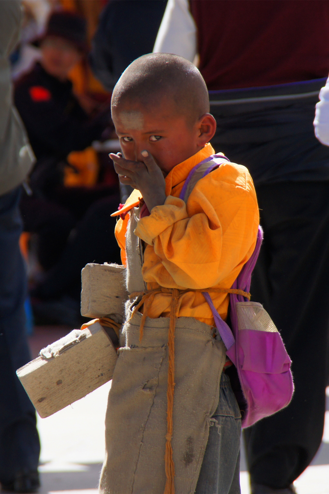 Sony Alpha DSLR-A550 sample photo. 叩长头的小男孩 photography