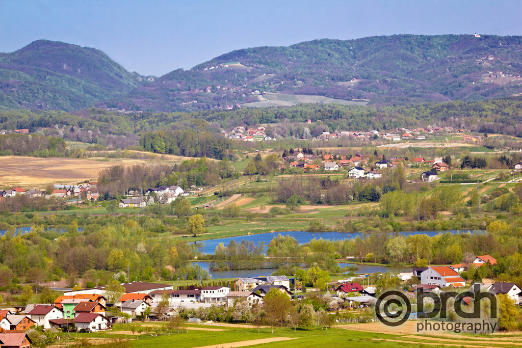 Canon EF 70-300mm F4-5.6L IS USM sample photo. Lake and green hills of zagorje photography