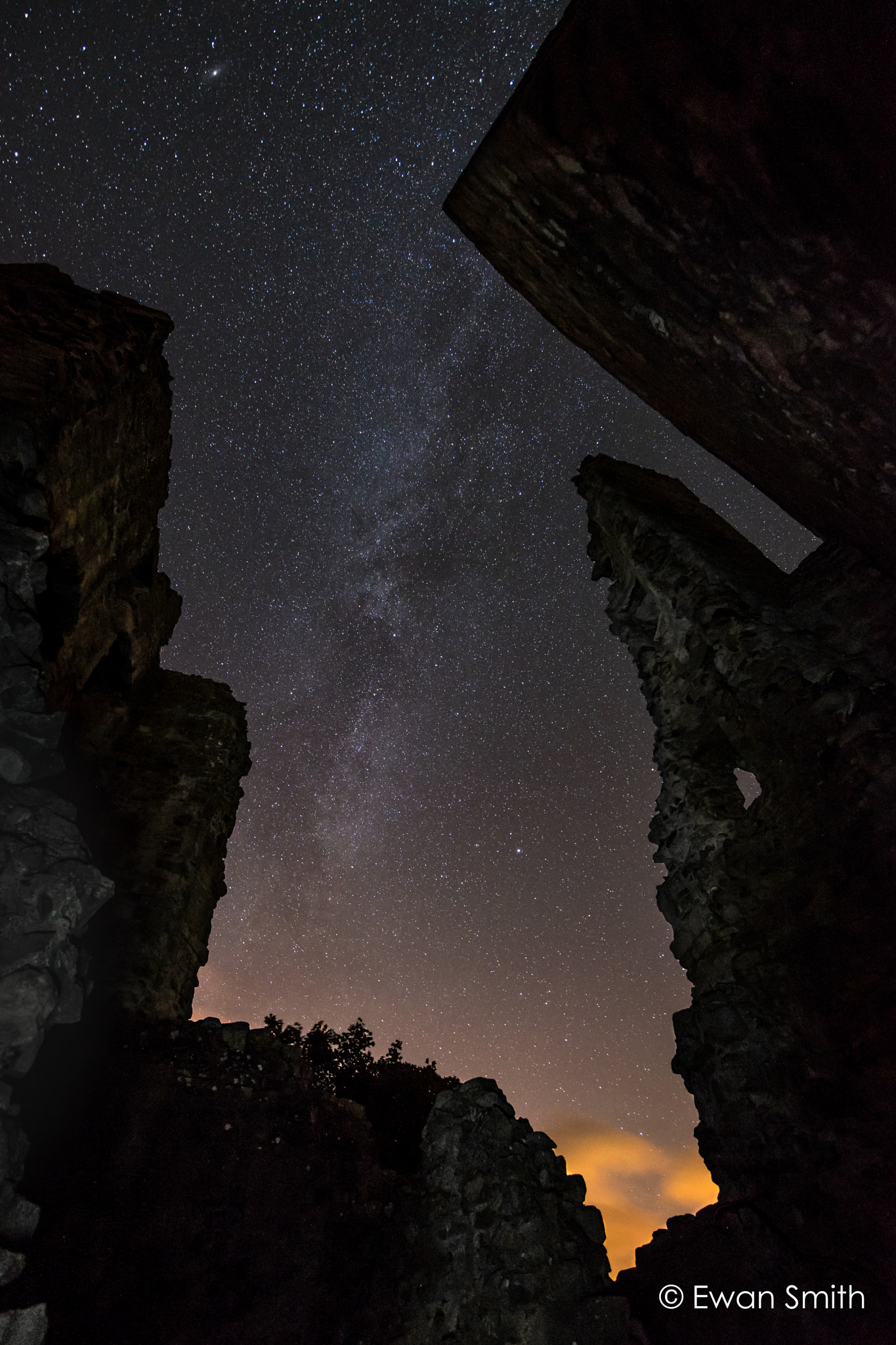 Sony a7 II + Canon EF 300mm f/2.8L sample photo. Castle and stars photography