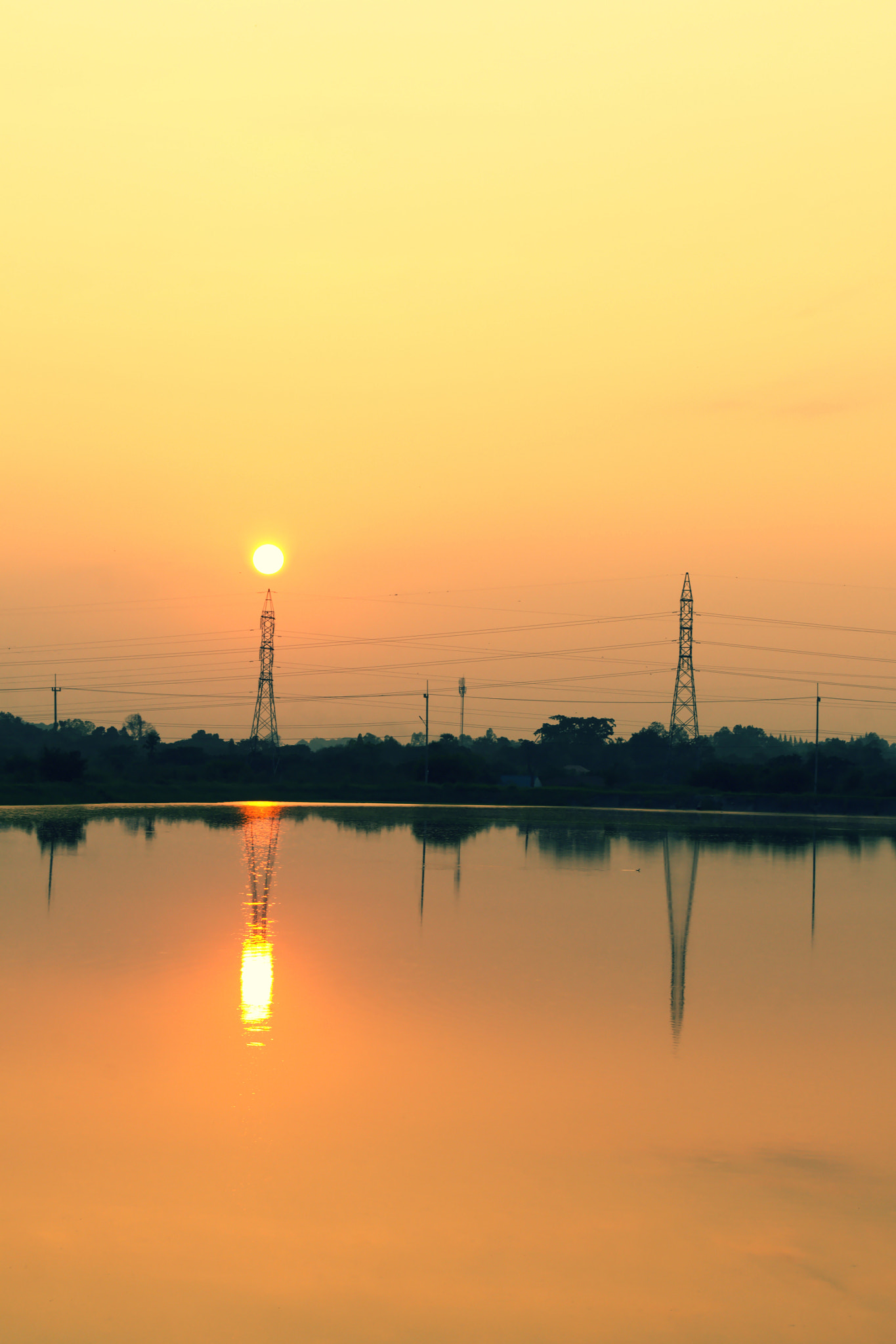 Nikon D3100 + 18.00 - 55.00 mm f/3.5 - 5.6 sample photo. Telephone poles on sunset photography