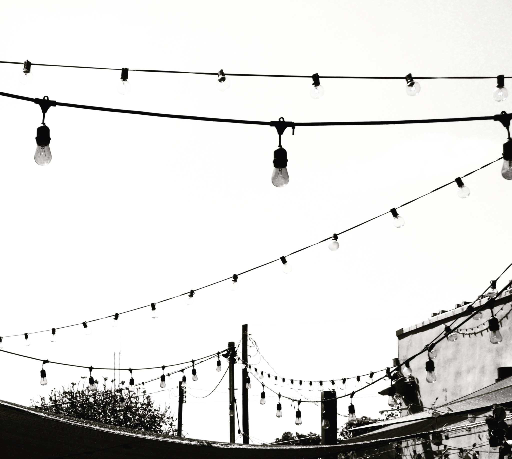LUMIX G VARIO 12-60/F3.5-5.6 sample photo. Rooftops and string lights photography