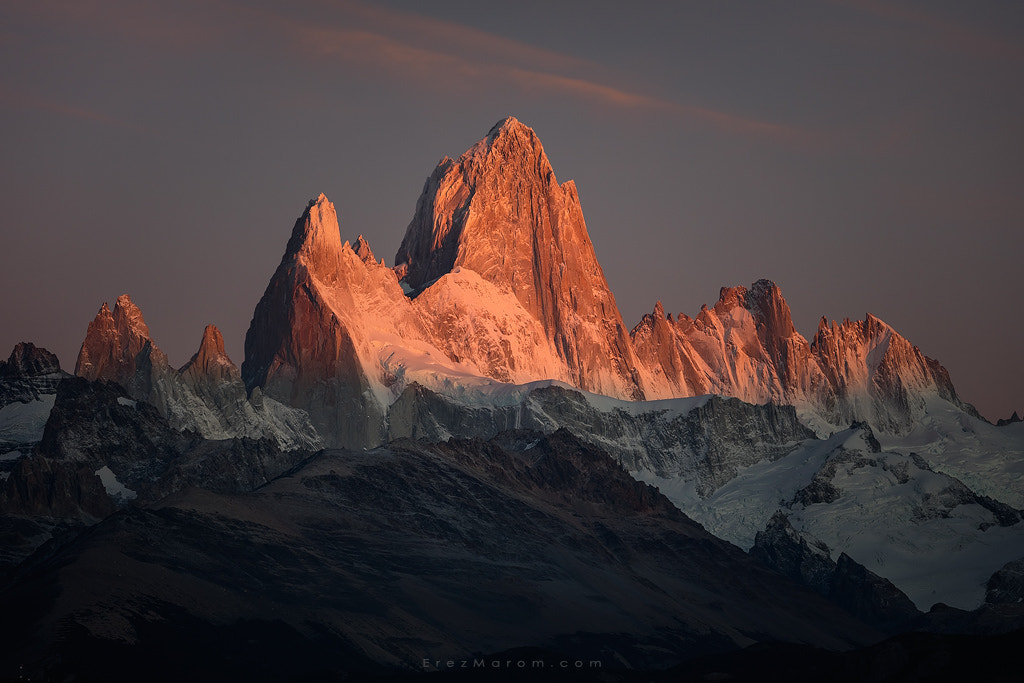 Canon EOS 5DS R + Canon EF 70-300mm F4-5.6L IS USM sample photo. Morning on fitz roy photography