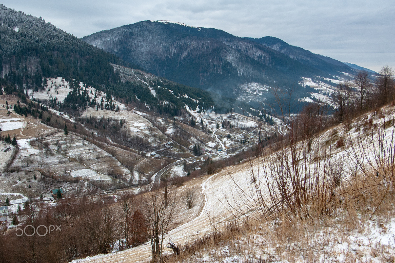 Pentax *ist DL sample photo. A winter  landscape of transcarpathia, ukraine photography