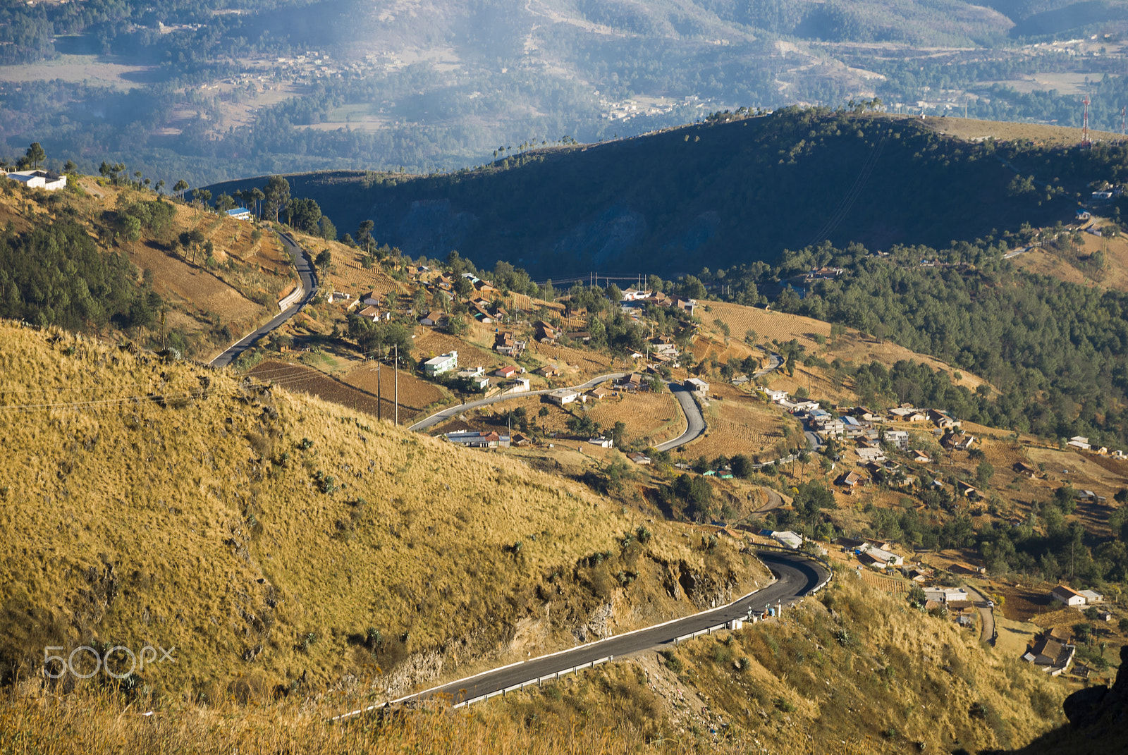 Nikon D200 sample photo. Mountain village and goats lit by morning sun in h photography