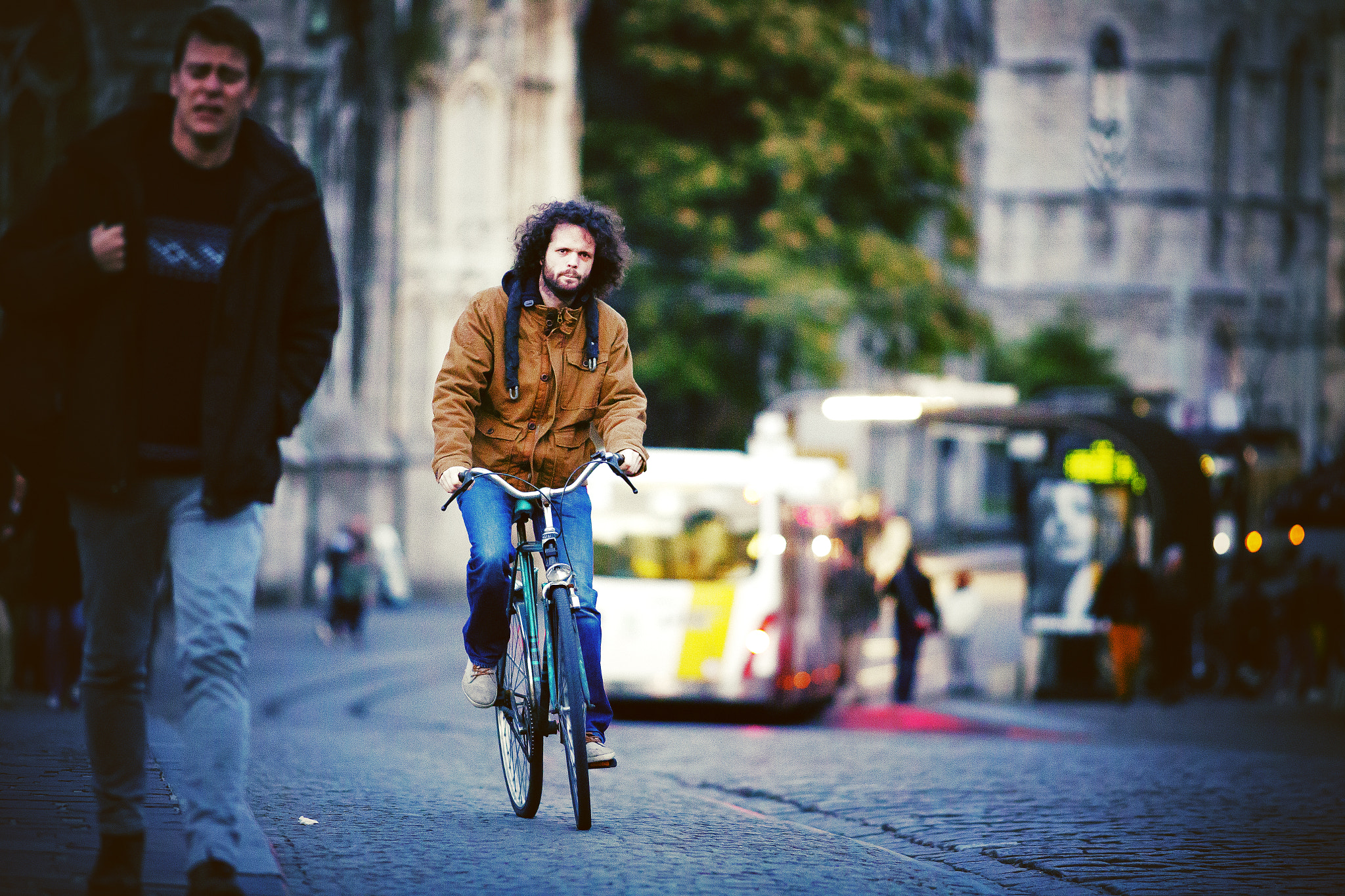 Canon EOS 6D + Canon EF 200mm F2.8L II USM sample photo. Autumn cyclist photography