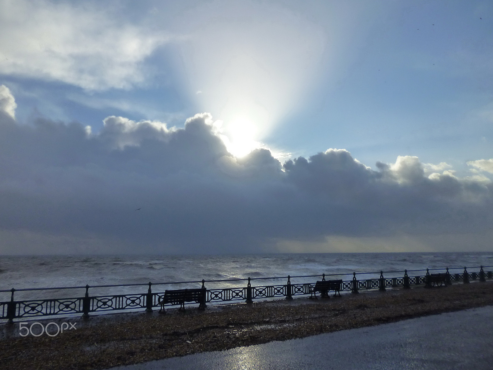 Panasonic Lumix DMC-S1 sample photo. Brighton sea and benches photography