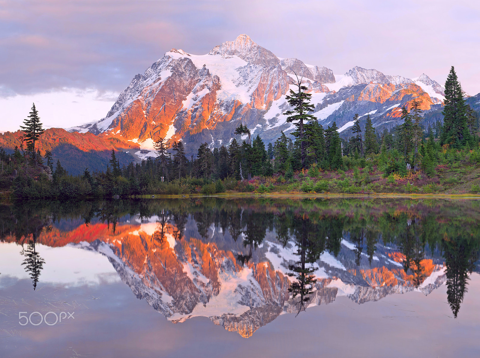 Pentax 645Z sample photo. Picture lake reflections of mount shuksan photography