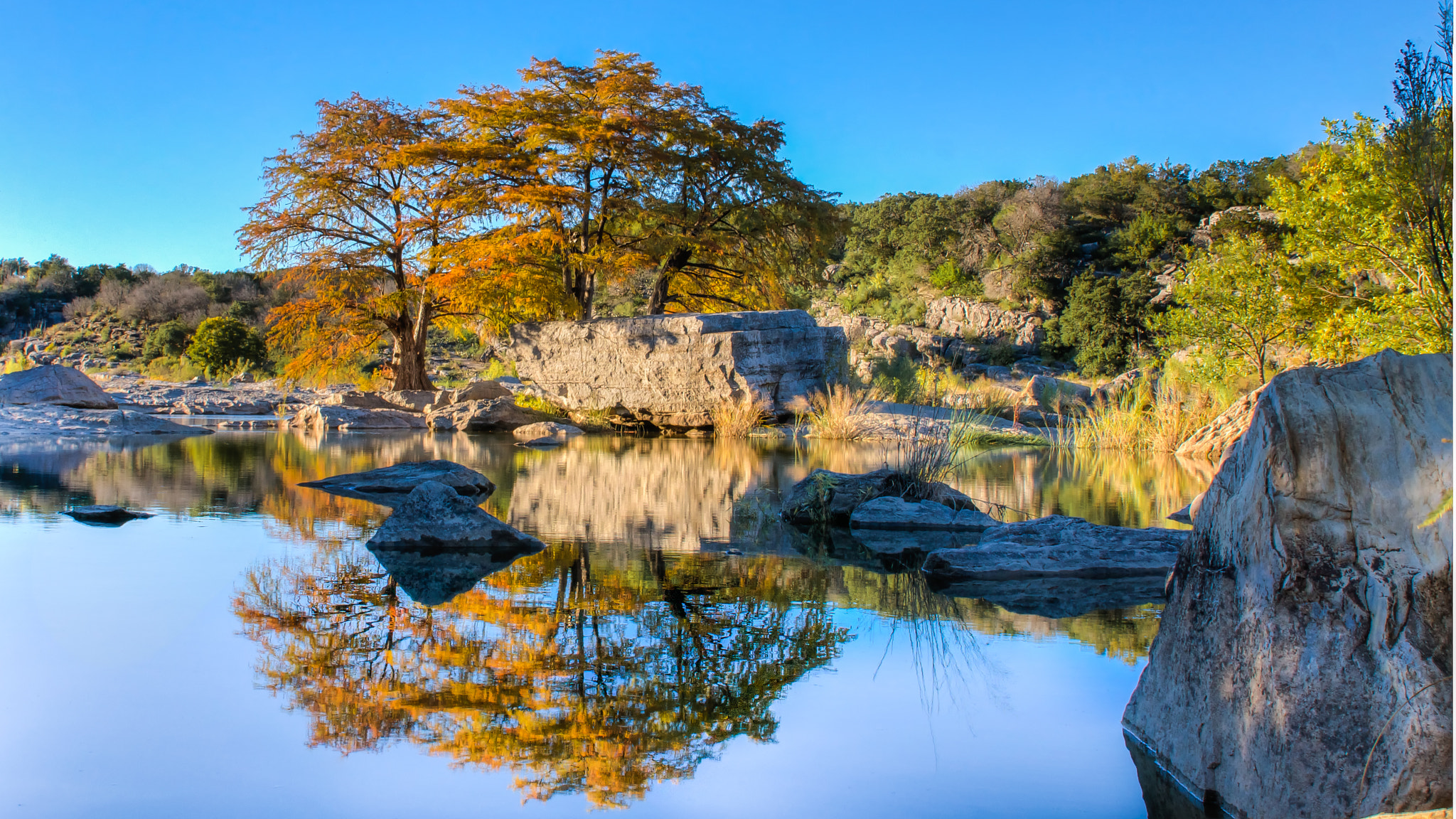 Sony SLT-A55 (SLT-A55V) sample photo. Pedernales reflection photography