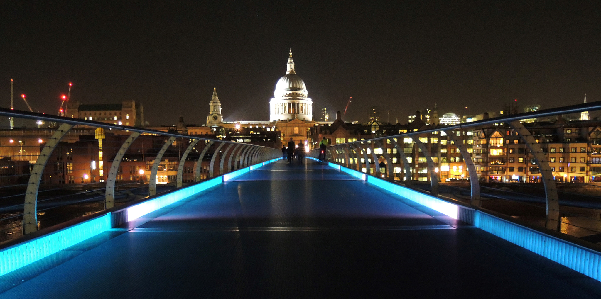 Nikon Coolpix P310 sample photo. Late night on millennium bridge looking back at saint paul's cathedral, london, united kingdom. photography