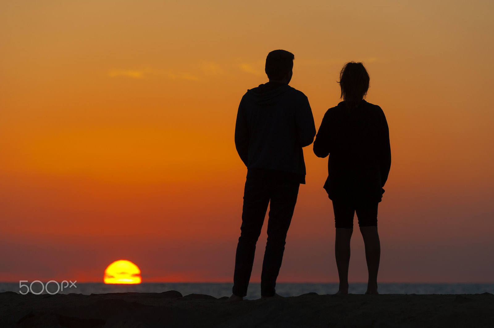 Nikon D700 sample photo. A couple enjoys the sunset in carlsbad photography