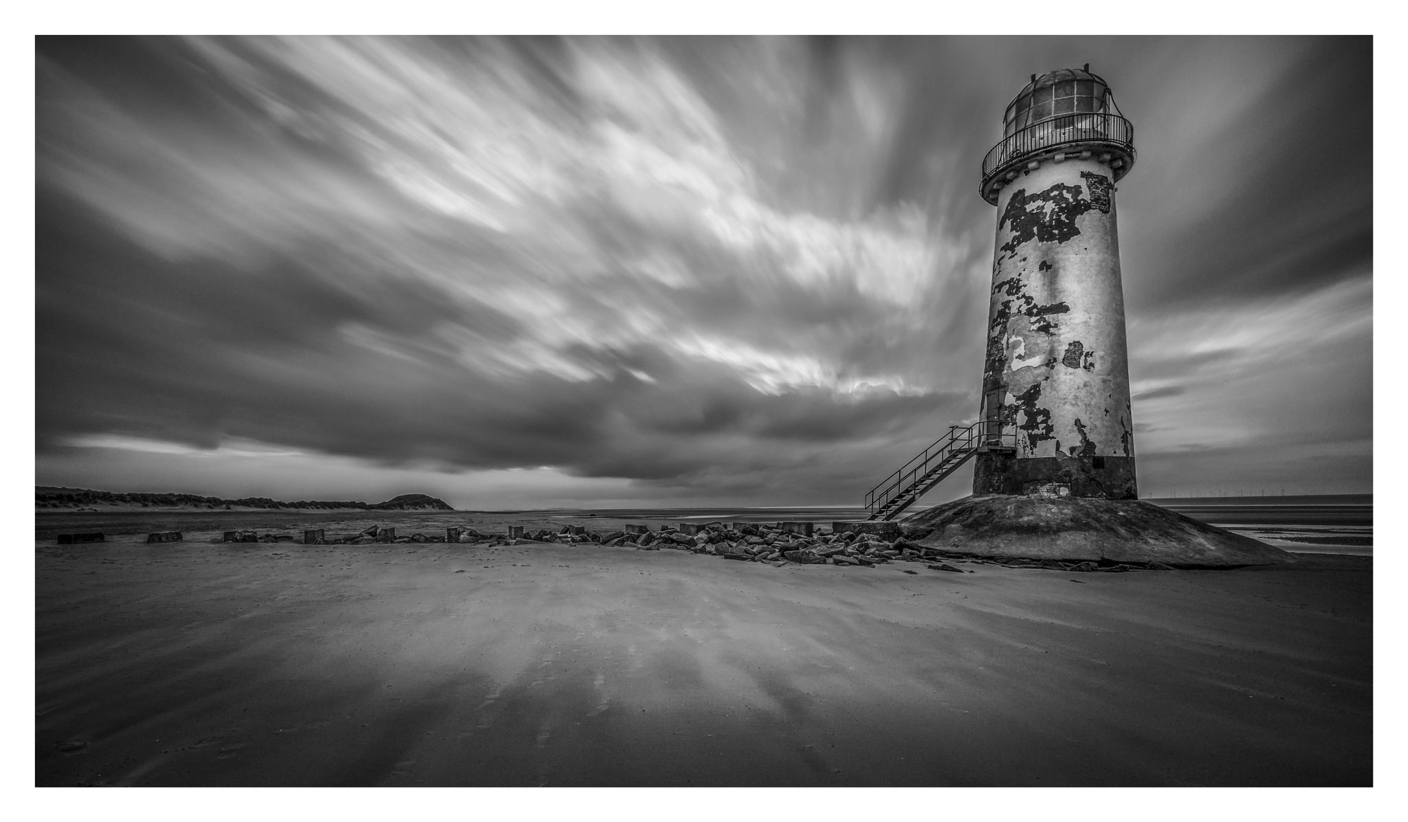 Sony a99 II + Sony Vario-Sonnar T* 16-35mm F2.8 ZA SSM sample photo. Talacre lighthouse b&w photography