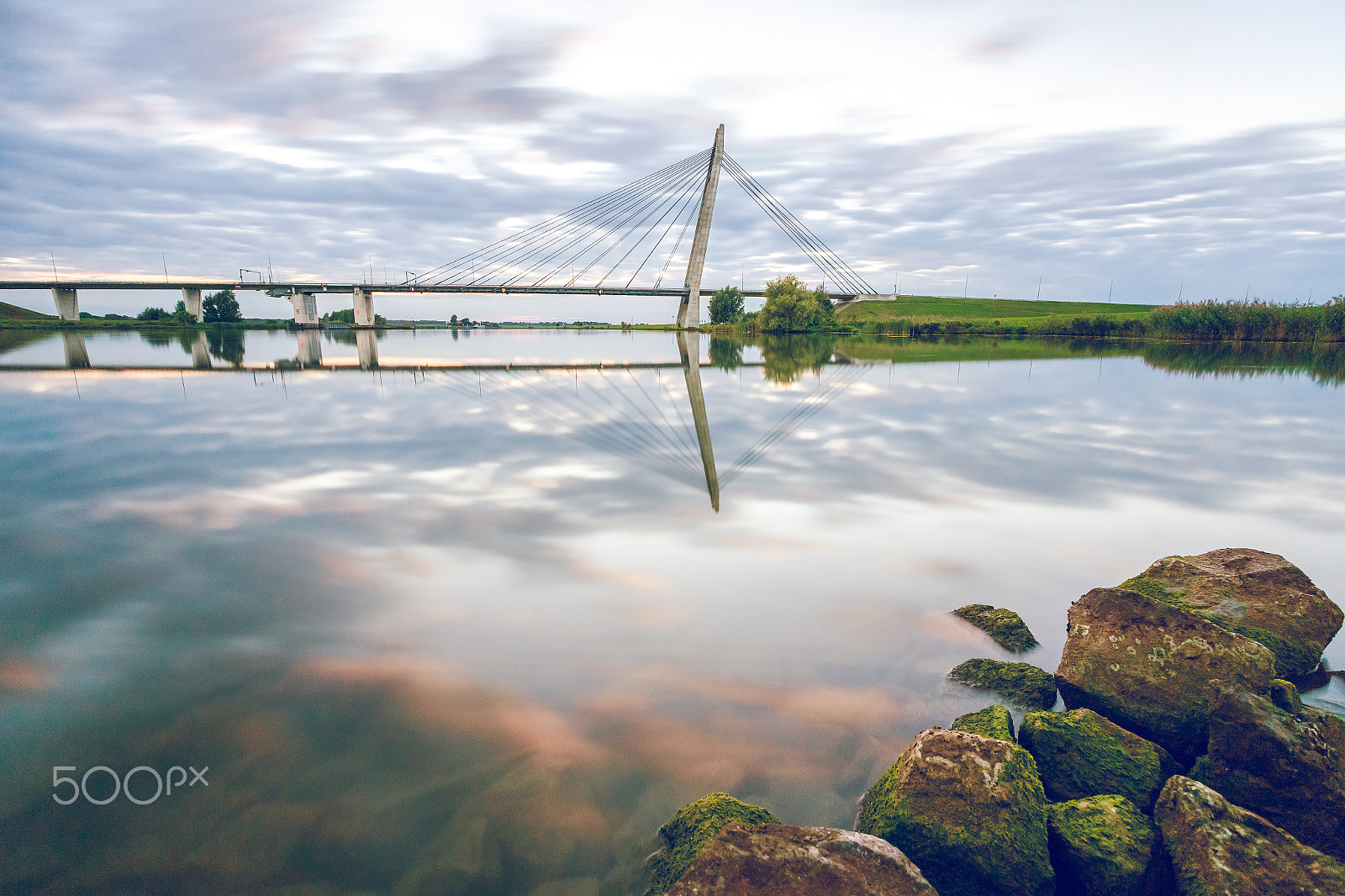 Sony Alpha DSLR-A900 + Sony Vario-Sonnar T* 16-35mm F2.8 ZA SSM sample photo. Reflection of bridge over river ijssel, netherland photography