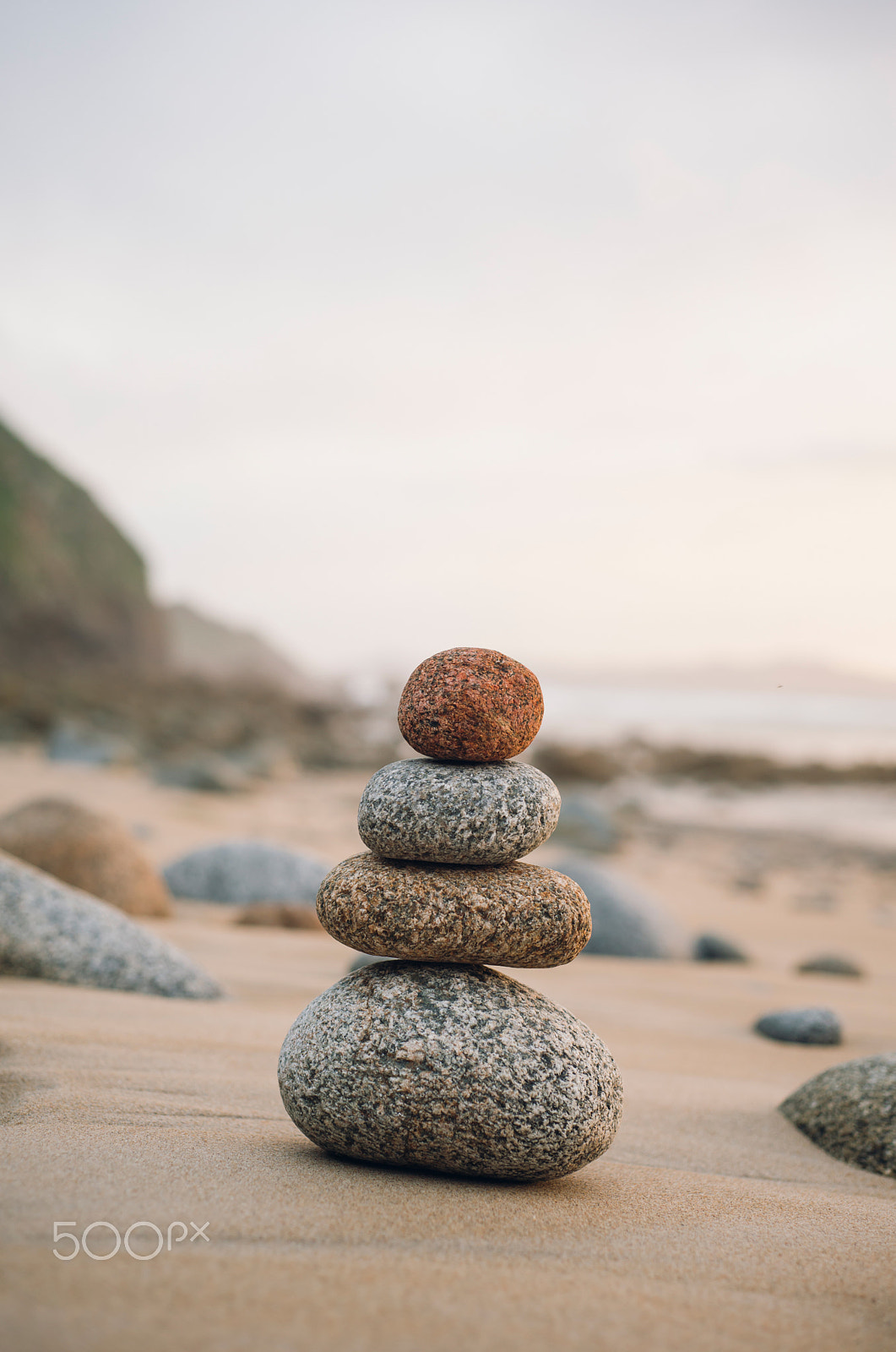 Nikon D610 + AF Nikkor 50mm f/1.8 sample photo. Four small rocks in balance photography