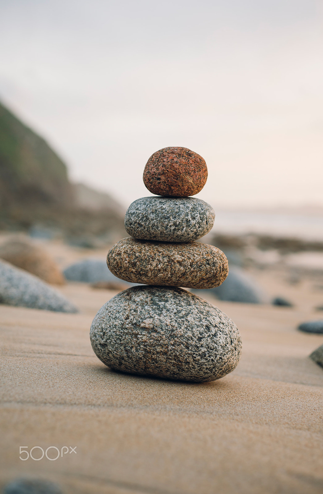 Nikon D610 + AF Nikkor 50mm f/1.8 sample photo. Four small rocks in balance photography