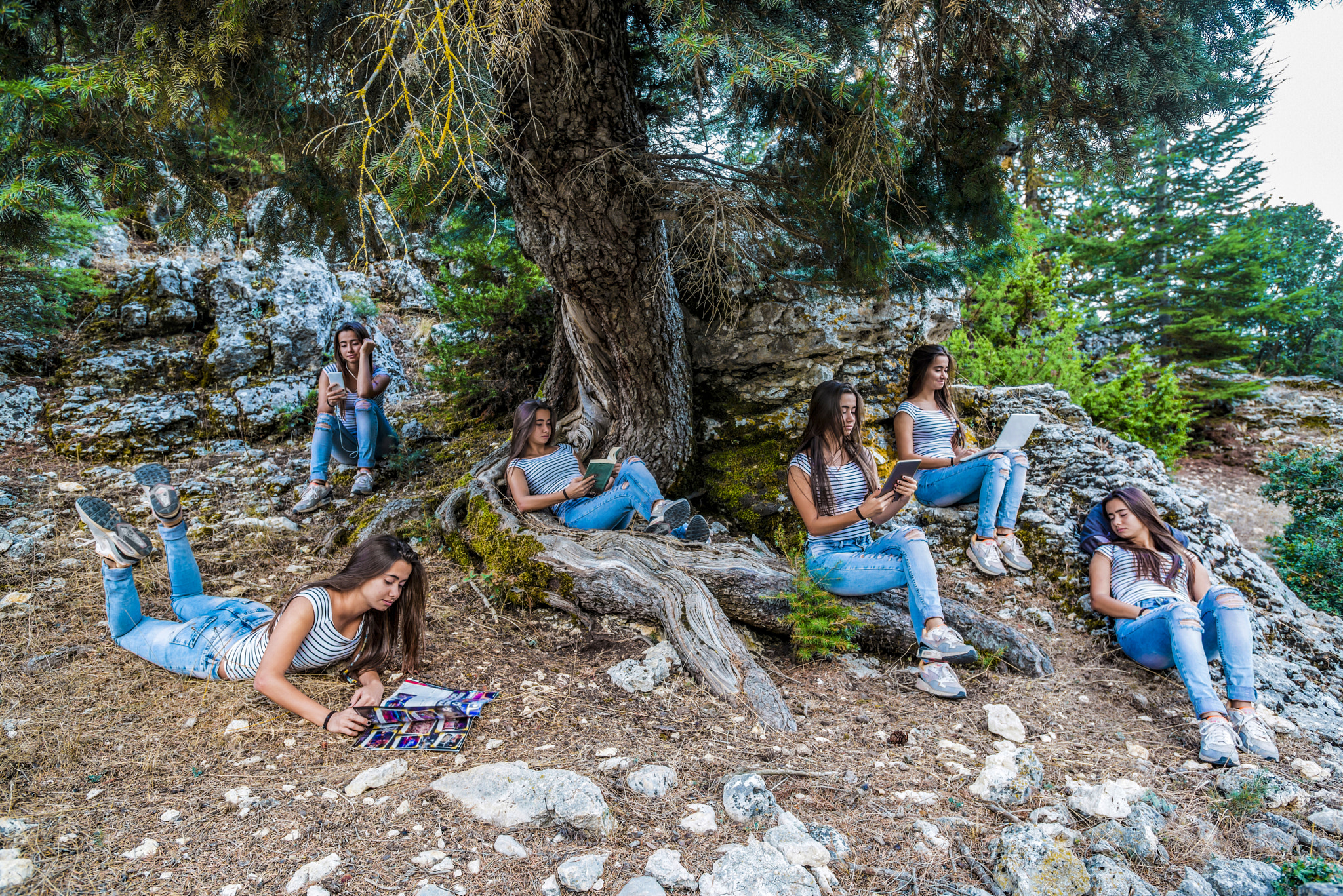 Nikon D800E sample photo. Technological girls in the forest photography