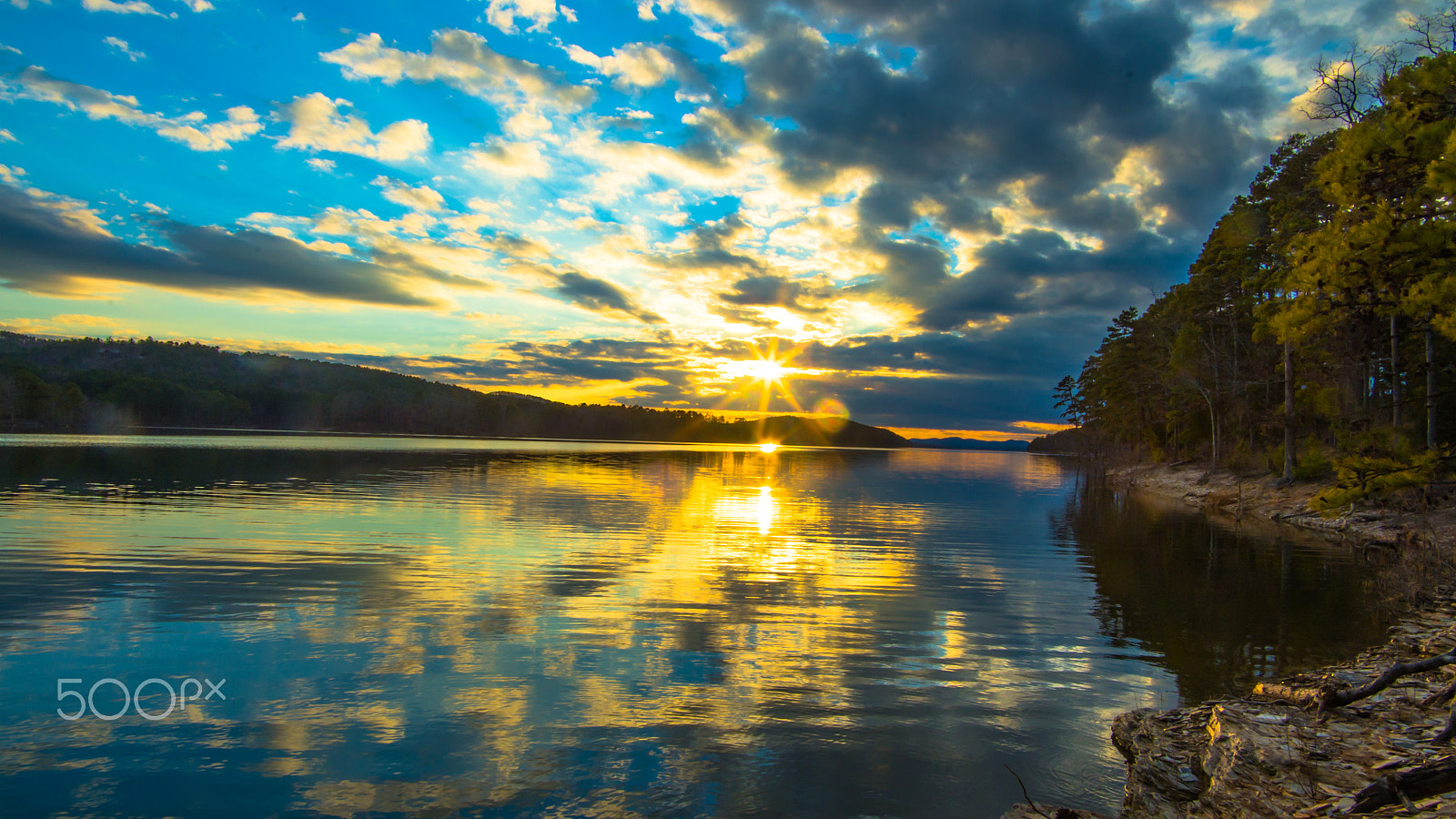 Pentax K-50 sample photo. Sunset at lake ouachita photography