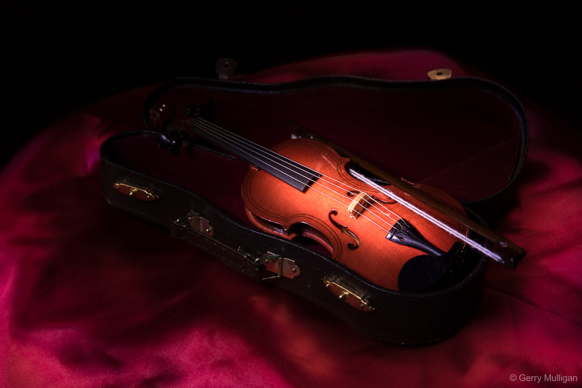 Nikon D500 sample photo. Lightpainting a toy violin photography