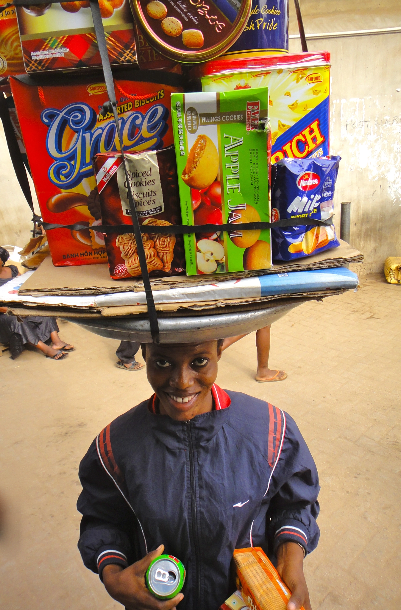 Sony DSC-TX7 sample photo. Africa, west africa, ghana, woman, selling, treats, food, village, blue jacket, selling food,... photography