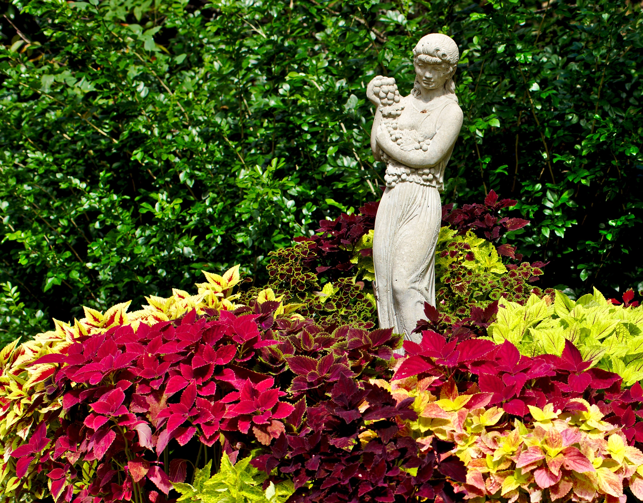 Manual Lens No CPU sample photo. Statue surrounded by flowers photography