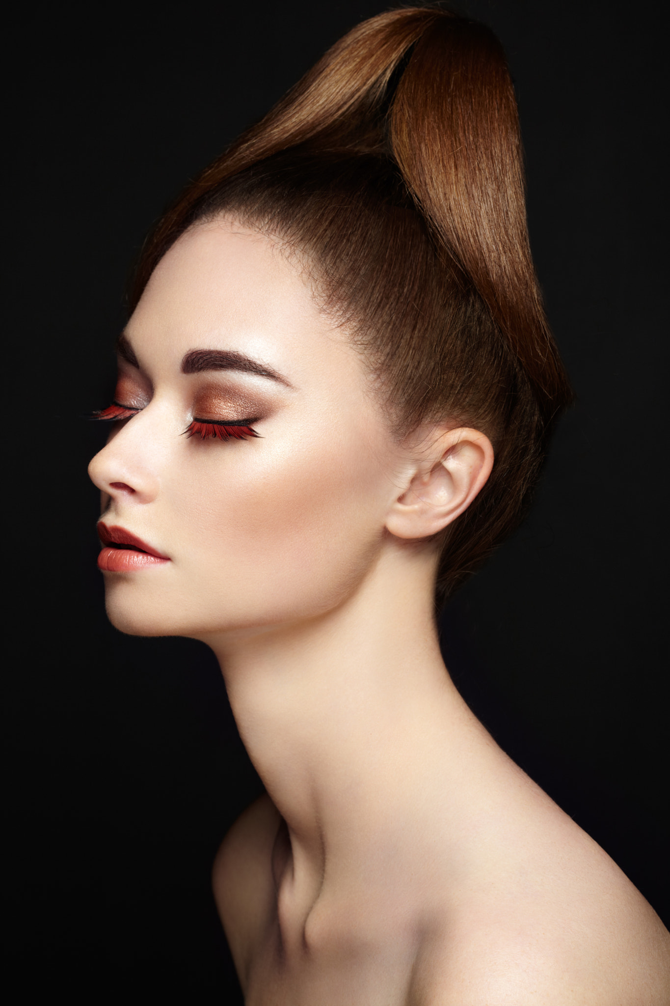 Canon EF 100mm F2.8L Macro IS USM sample photo. Beautiful woman face. perfect makeup photography