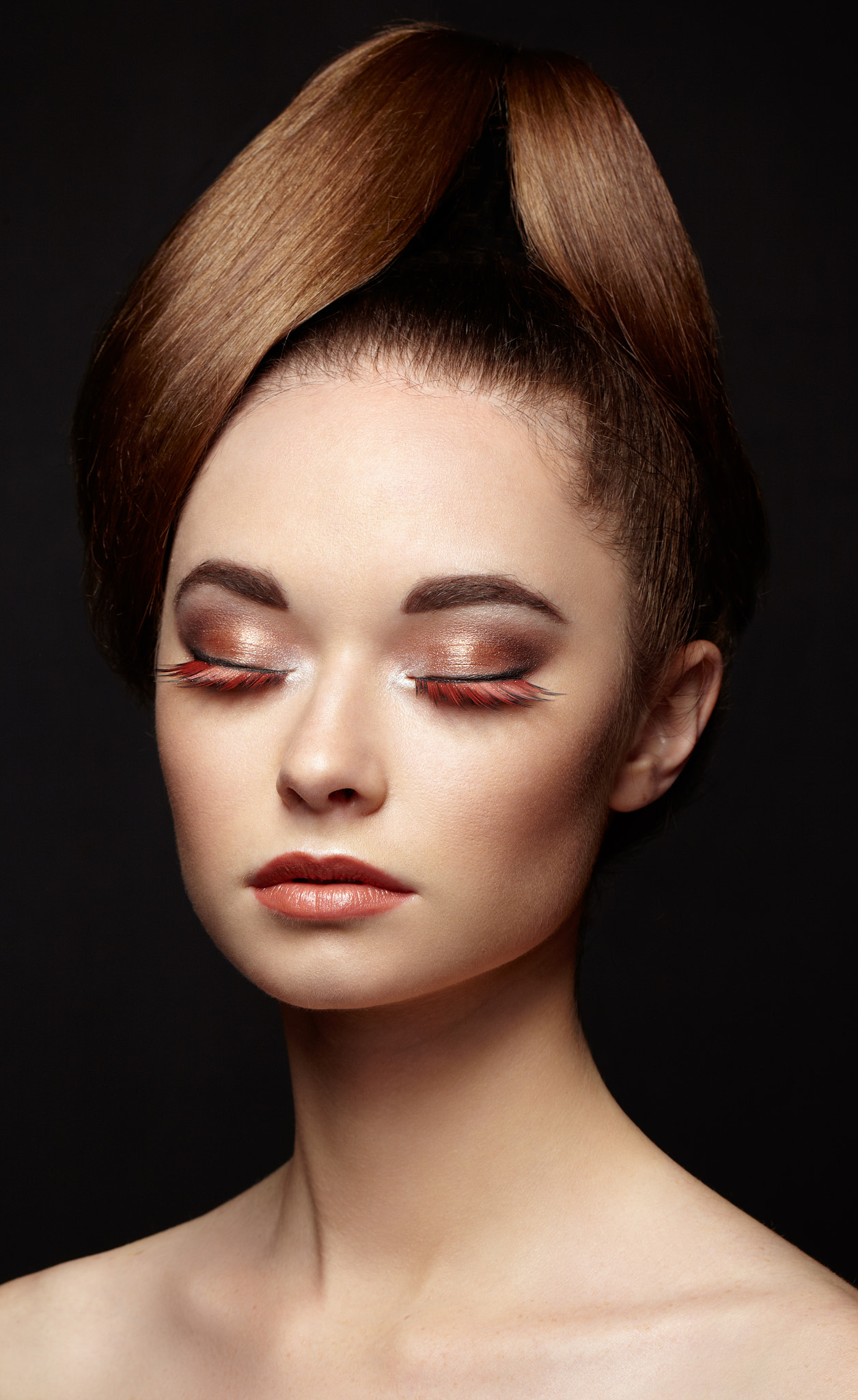Canon EF 100mm F2.8L Macro IS USM sample photo. Beautiful woman face. perfect makeup photography