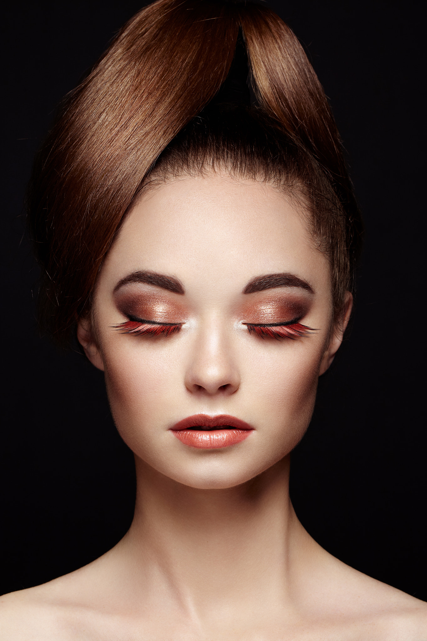 Canon EF 100mm F2.8L Macro IS USM sample photo. Beautiful woman face. perfect makeup photography