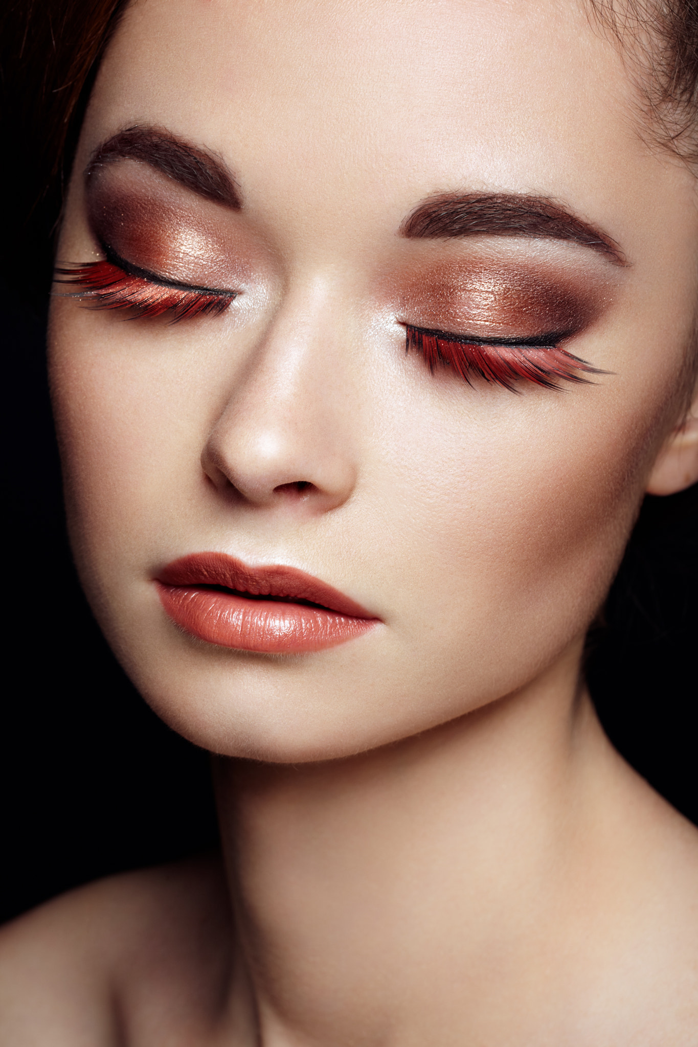 Canon EF 100mm F2.8L Macro IS USM sample photo. Beautiful woman face. perfect makeup photography