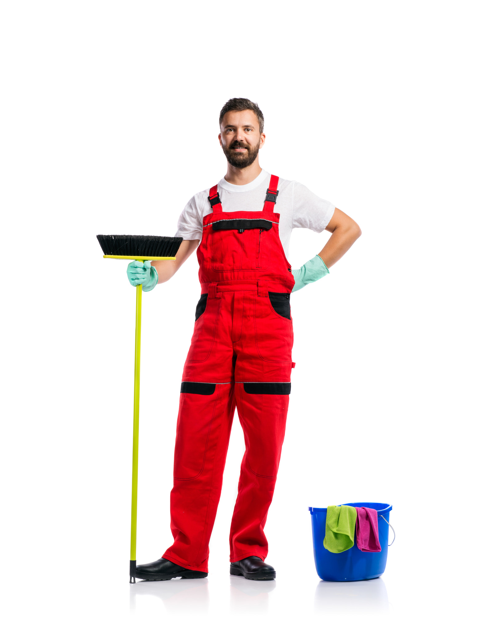 Young handsome cleaner