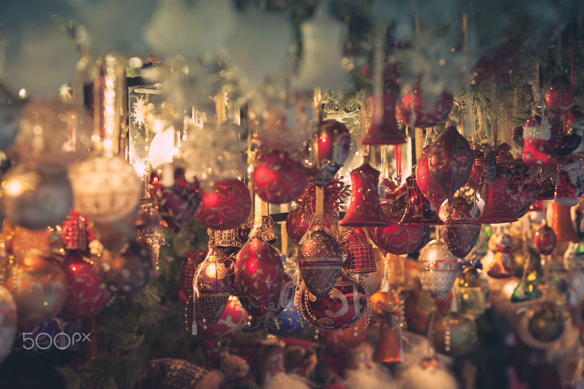Christmas decoration on an european market