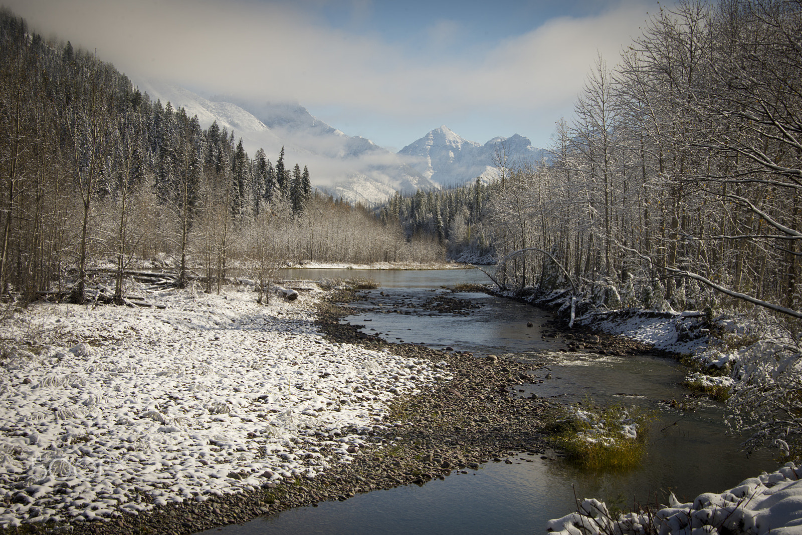 Sigma 18-125mm F3.8-5.6 DC OS HSM sample photo. First snow in glacier national park photography