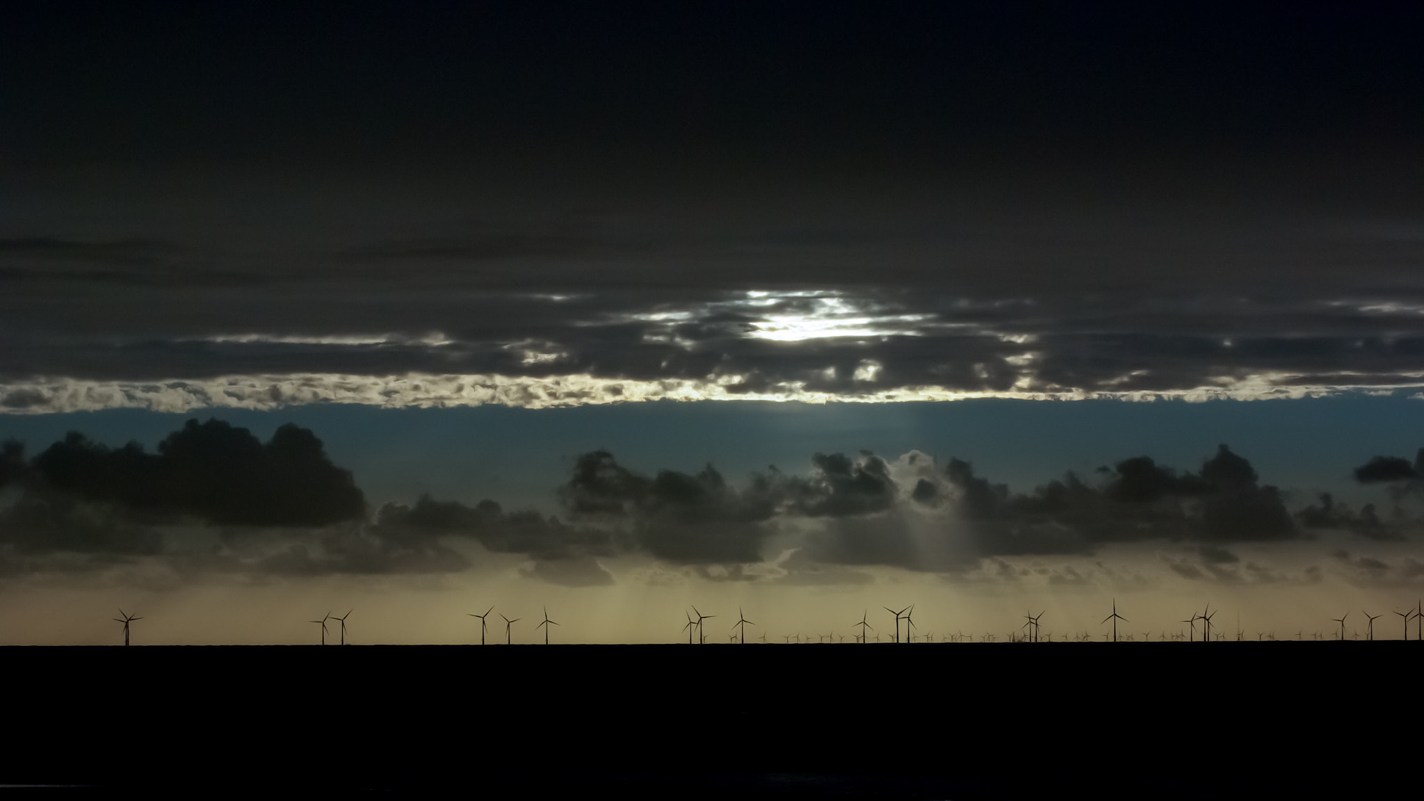 Tamron AF 70-300mm F4-5.6 Di LD Macro sample photo. Dark cloudy sunset over the offshore windpark egmond aan zee (owez) photography
