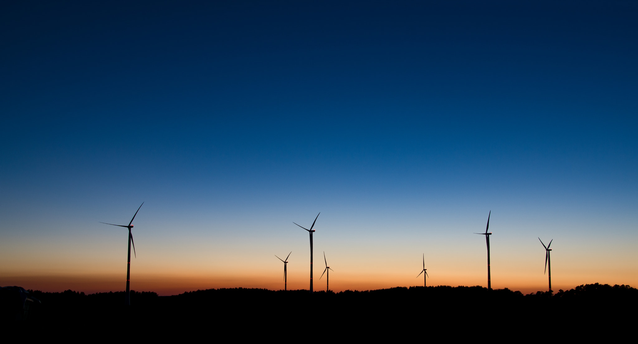 Tamron 16-300mm F3.5-6.3 Di II VC PZD Macro sample photo. Wind turbines in the twilight photography