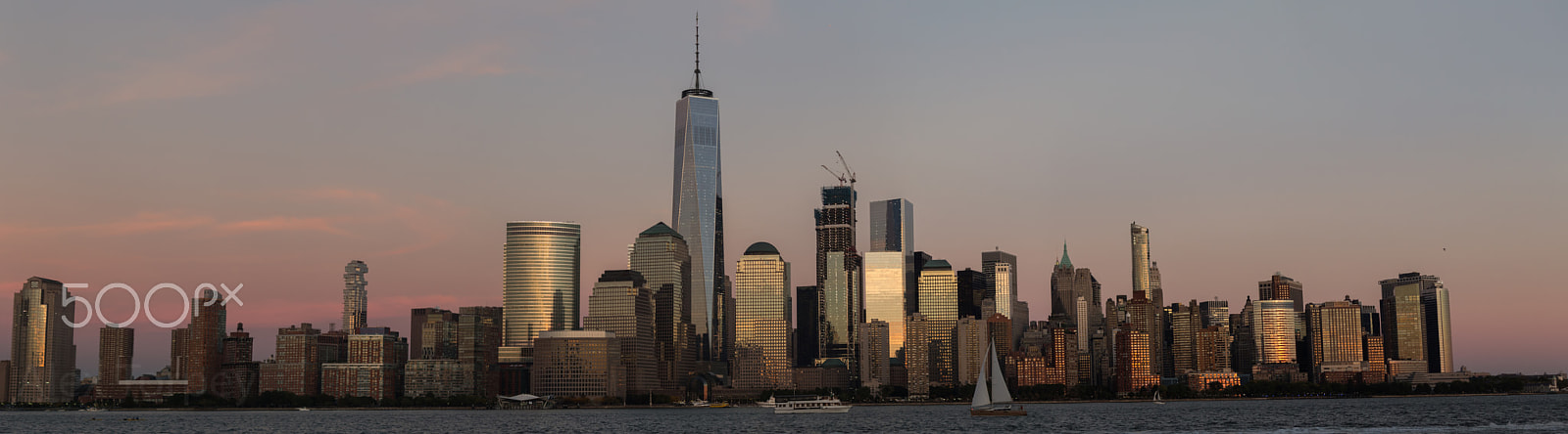 Canon EOS 100D (EOS Rebel SL1 / EOS Kiss X7) sample photo. Downtown nyc and world trade center at sunset from jersey city photography