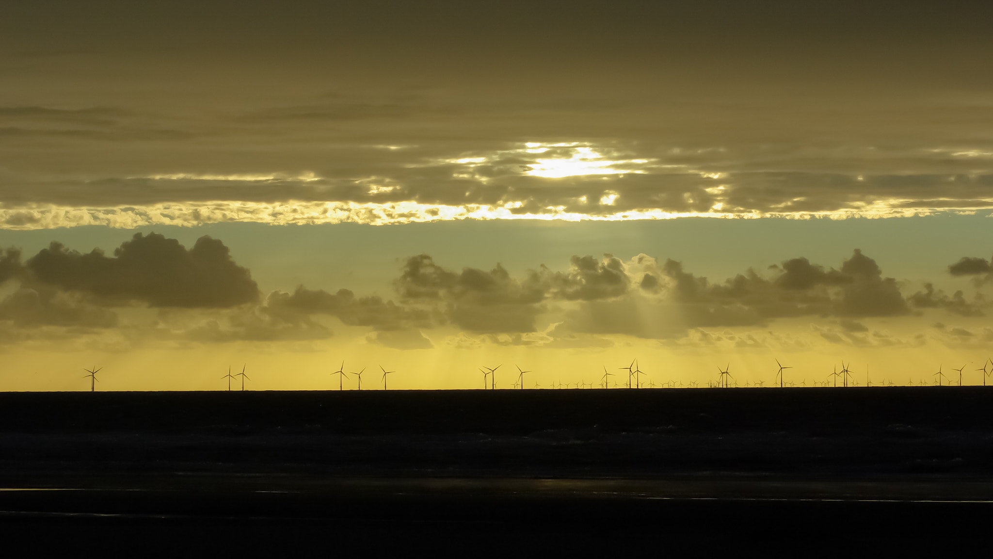 Pentax K10D sample photo. Hopeful pastel sunset over the offshore windpark egmond aan zee (owez) photography