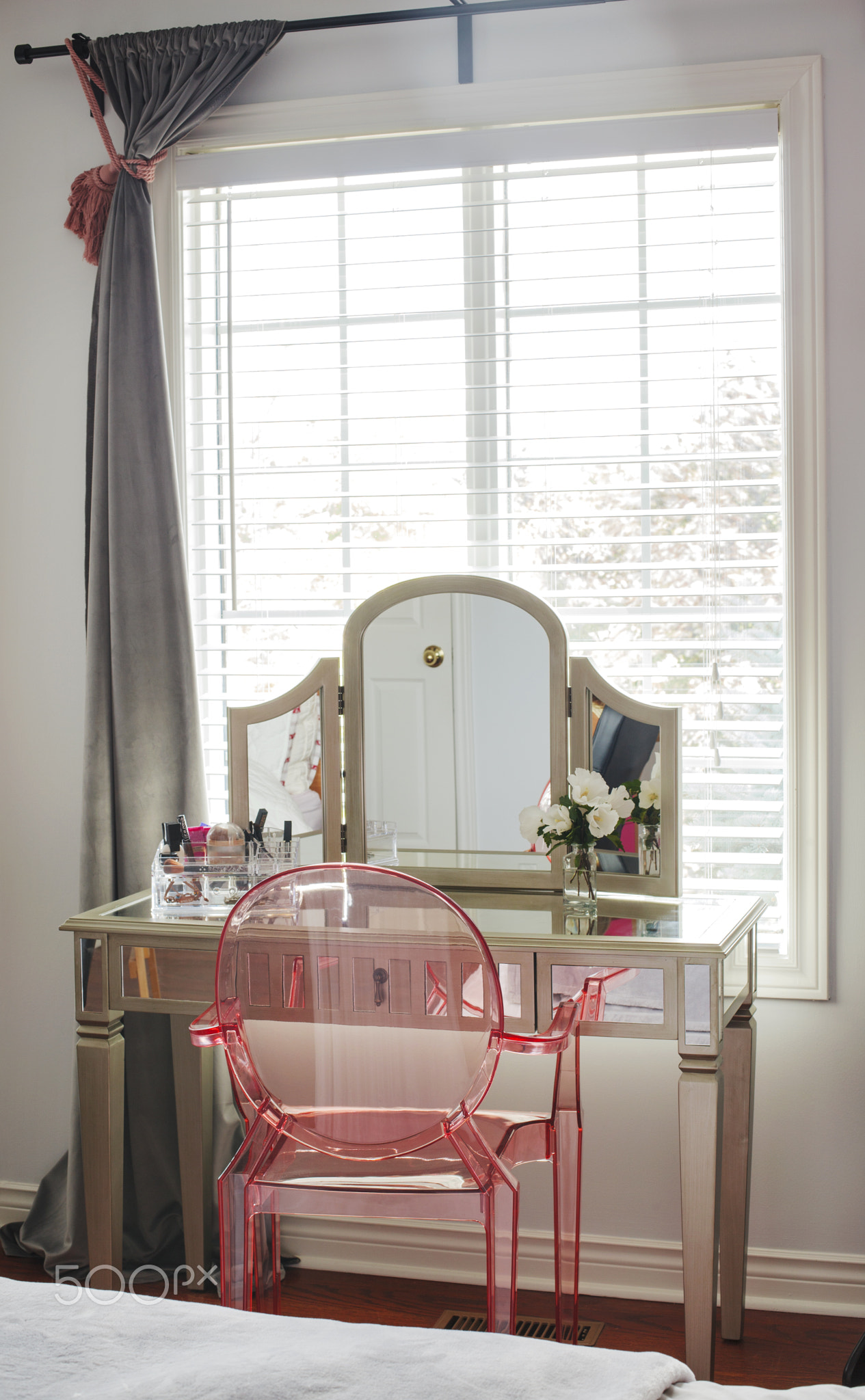 Dressing table  in bedroom interior