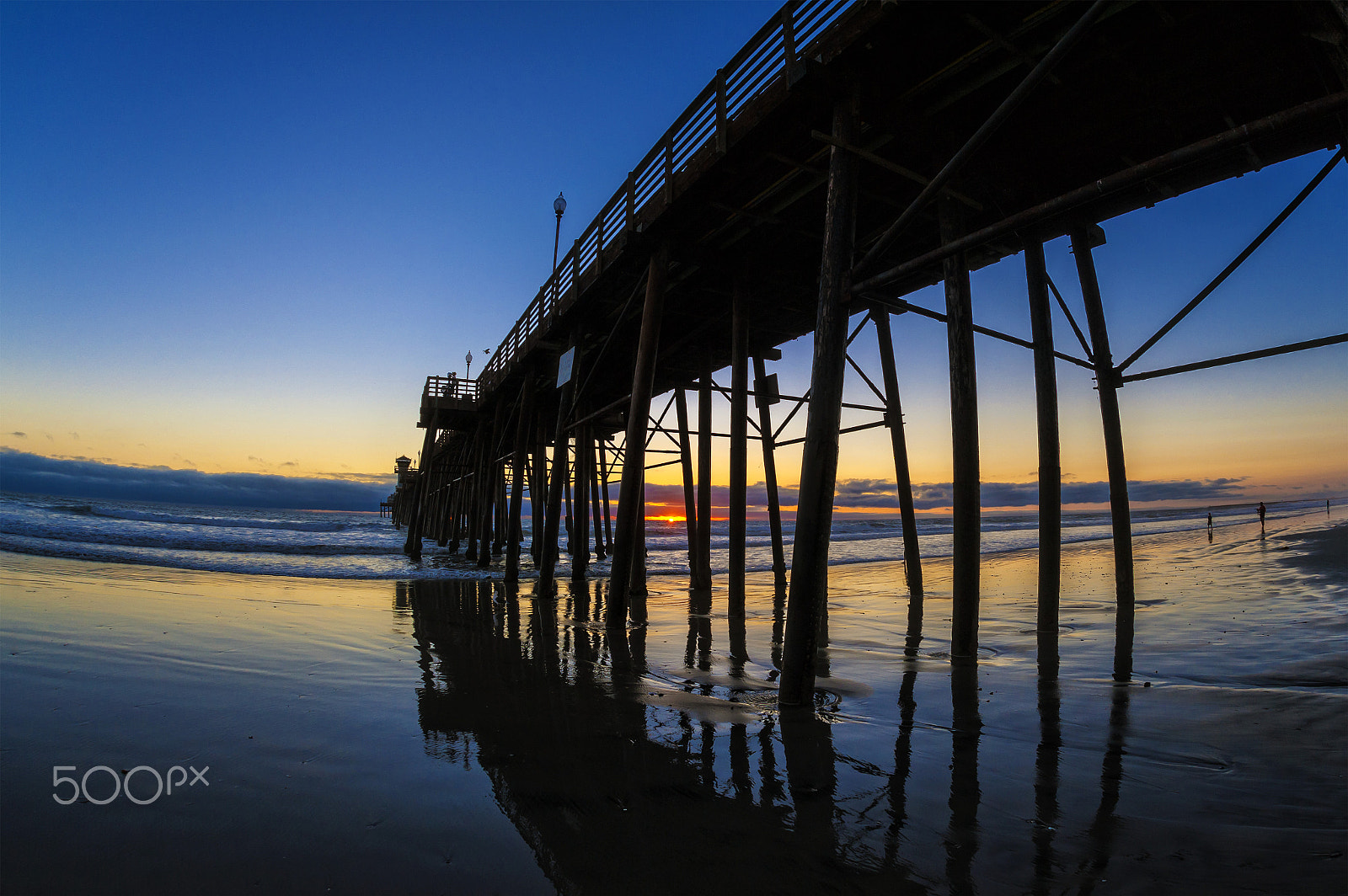 Nikon D700 + Sigma 15mm F2.8 EX DG Diagonal Fisheye sample photo. Oceanside pier at sunset - october 15, 2016 photography