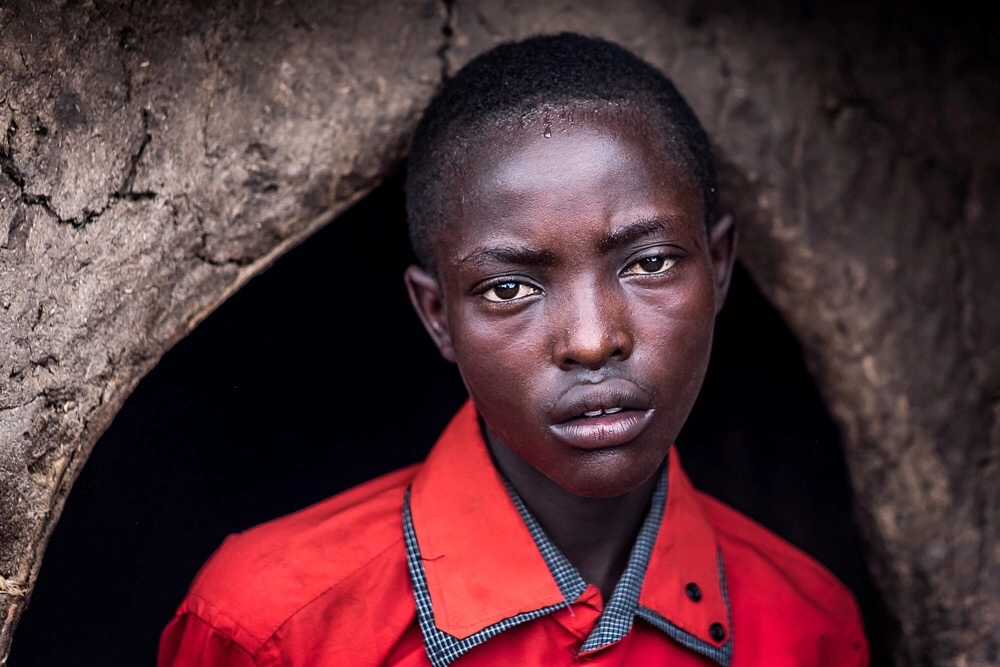 Fujifilm X-T1 + Fujifilm XF 56mm F1.2 R APD sample photo. Portrait of a maasai kid photography