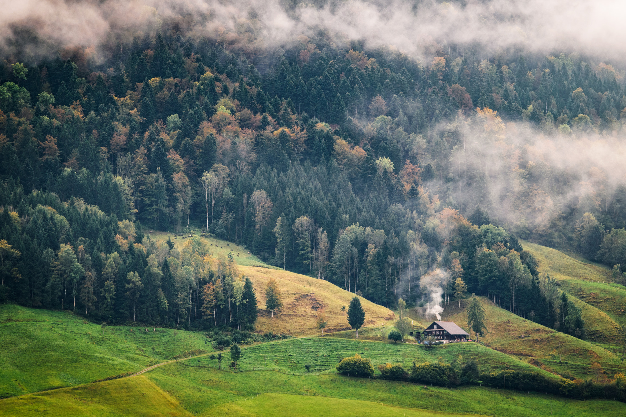 Nikon AF-S Nikkor 70-200mm F2.8G ED VR II sample photo. Cottage on the hills photography