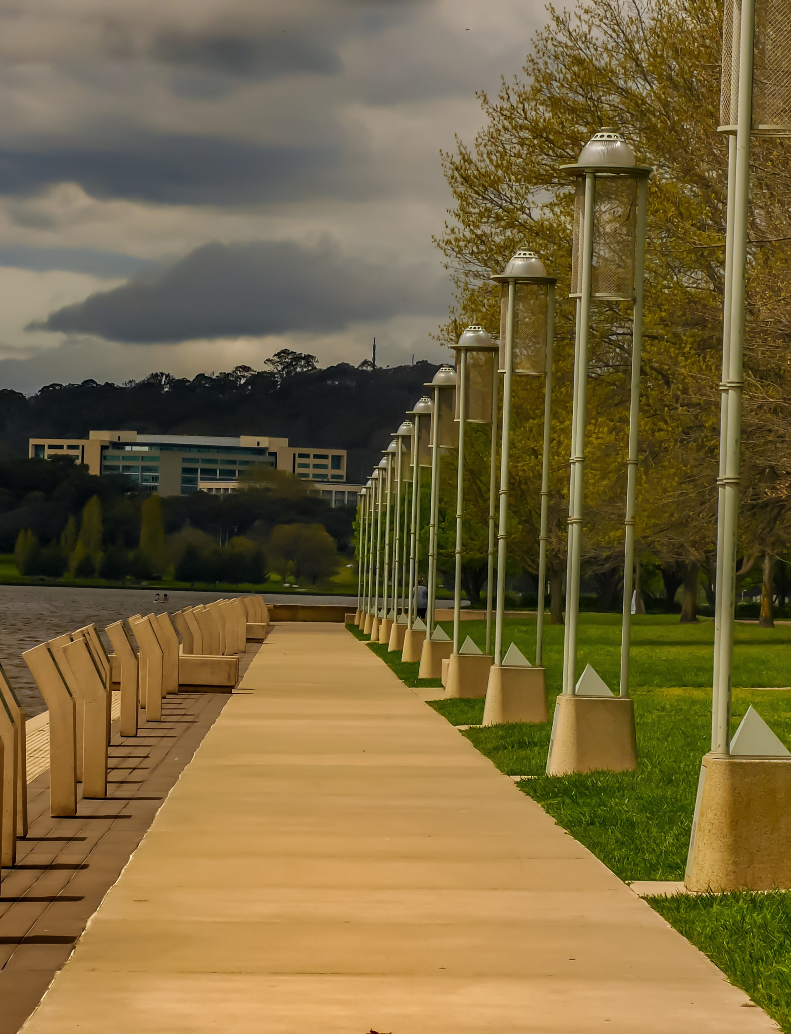 Panasonic DMC-GM1S sample photo. The path -  location:  lake burley griffin, act, australia photography