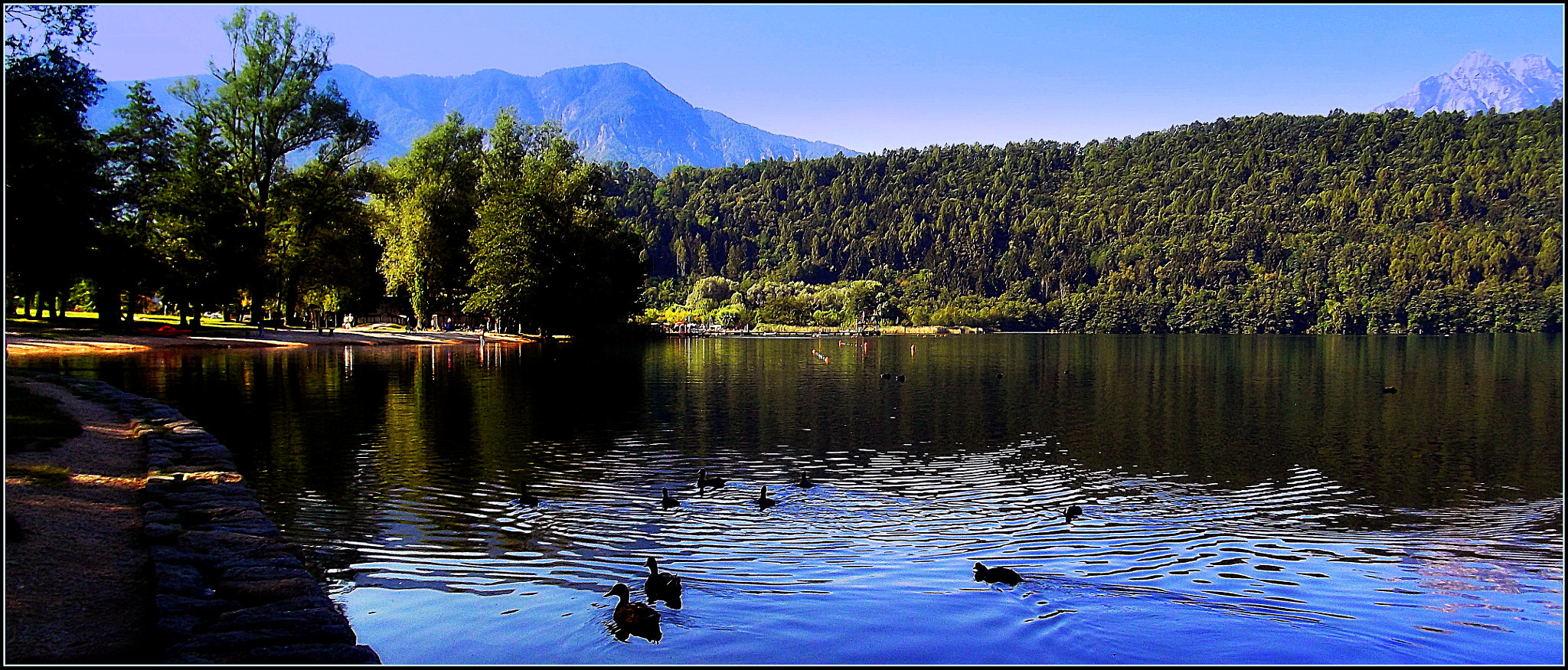 Fujifilm FinePix JX250 sample photo. Il bel lago di levico terme, natura meravigliosa all'alba. photography