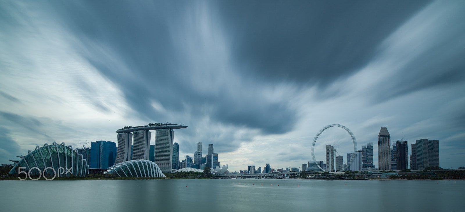 Hasselblad H6D + HCD 28 sample photo. Cloudy marina bay photography