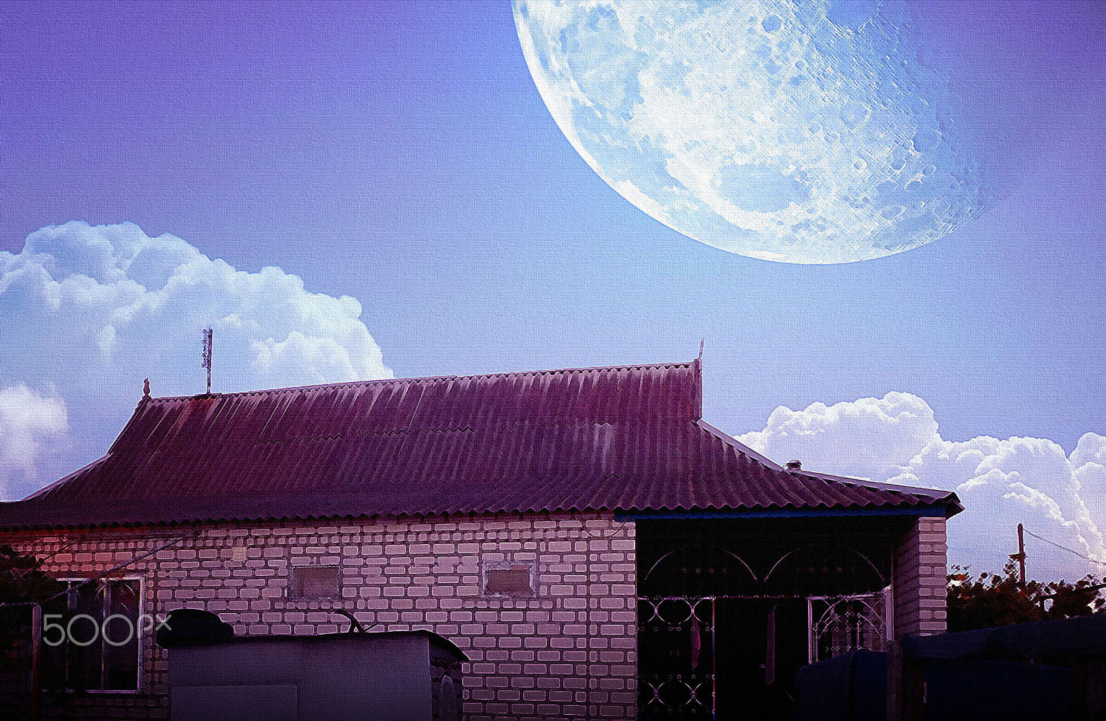 Fujifilm FinePix SL240 sample photo. Moon in yard photography