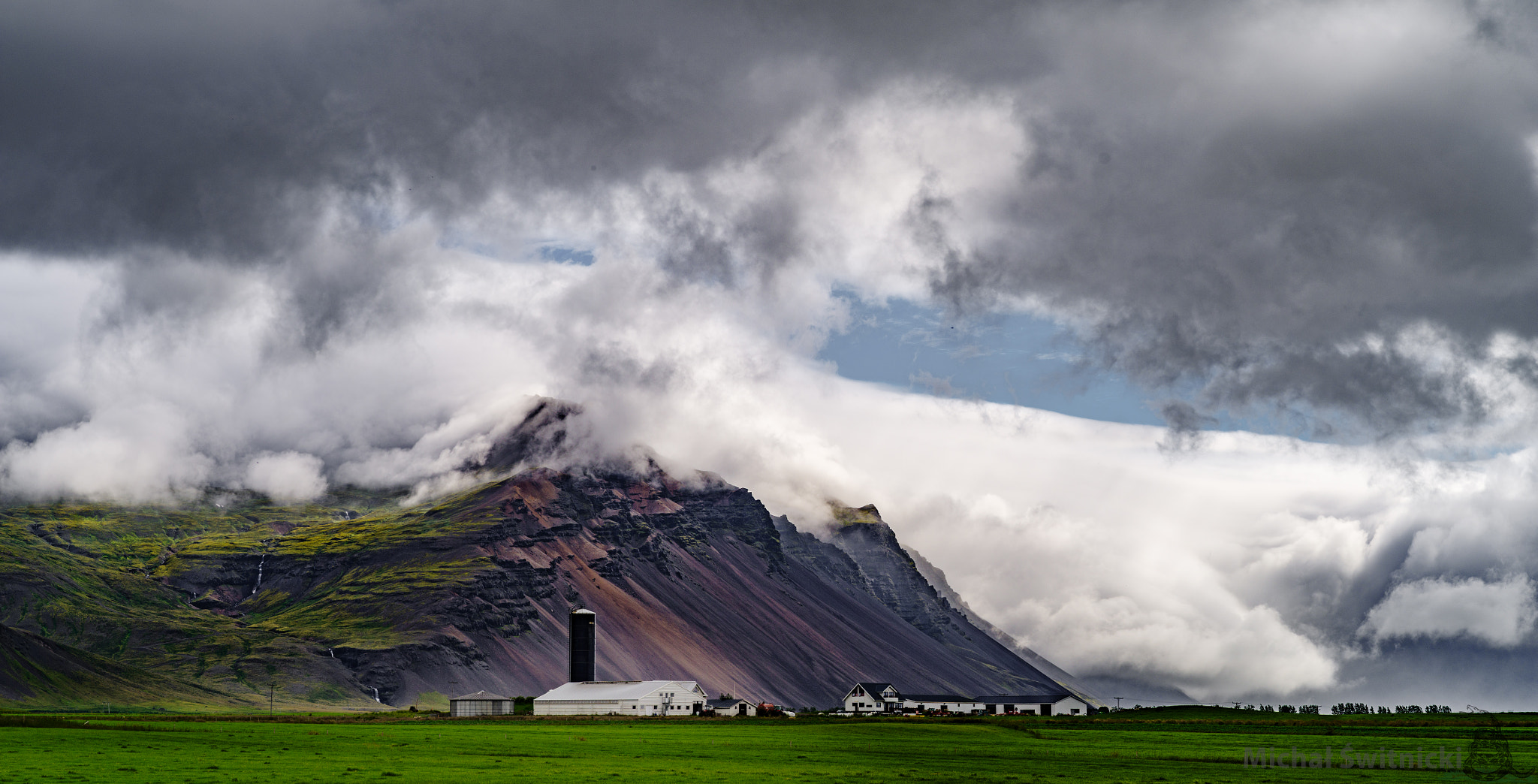 Pentax K-1 + Pentax smc FA 77mm 1.8 Limited sample photo. Icelandic farm panorama photography