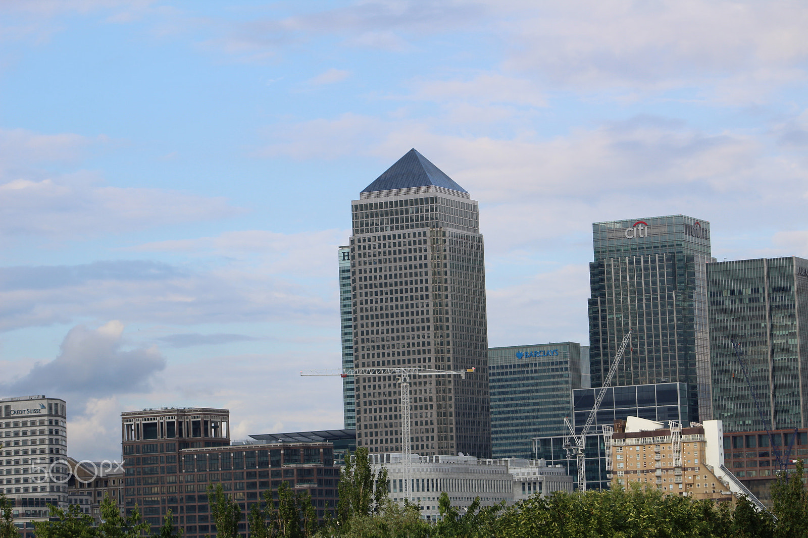 Canon EF 75-300mm f/4-5.6 USM sample photo. The canary wharf complex from rotherhithe photography