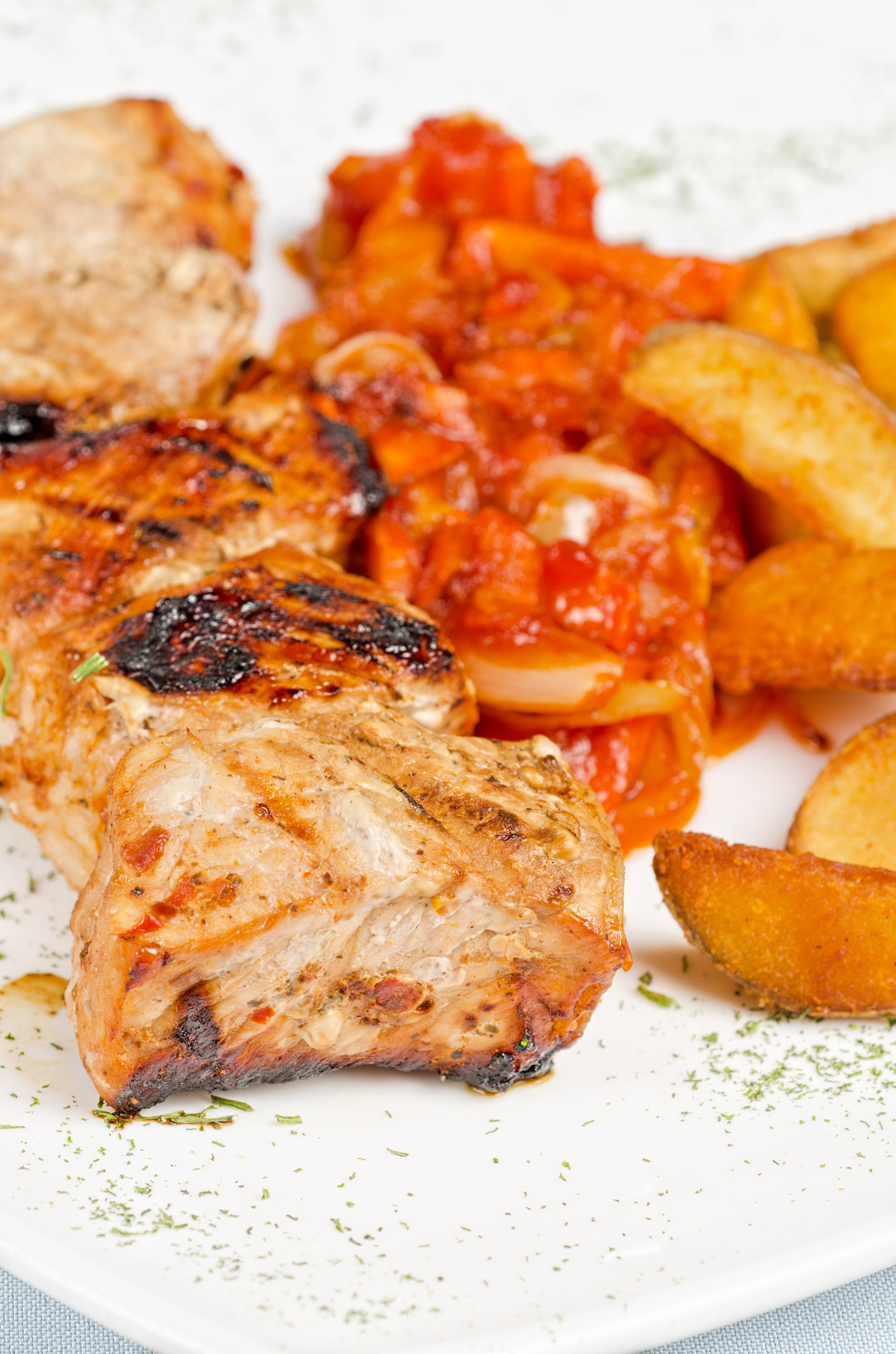 Nikon D7000 + Nikon AF Micro-Nikkor 60mm F2.8D sample photo. Grilled kebab pork meat photography
