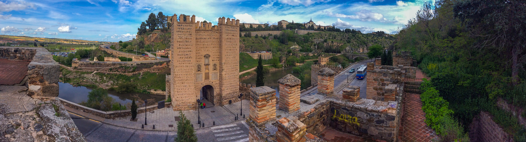 iPad mini 2 back camera 3.3mm f/2.4 sample photo. The roman tower at puente de alcantara, toledo, spain. photography