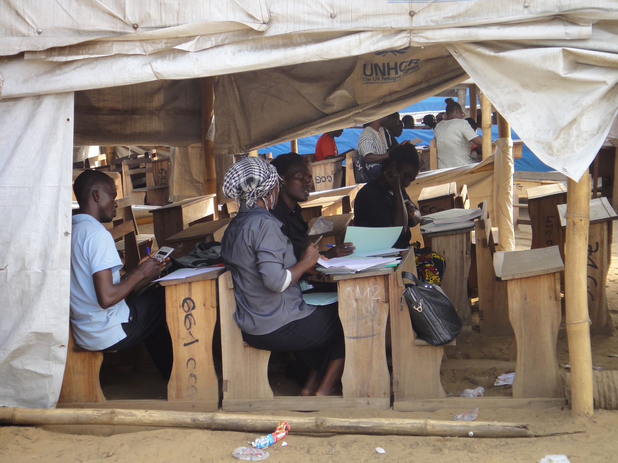 Sony DSC-TX7 sample photo. School inside a refugee camp photography